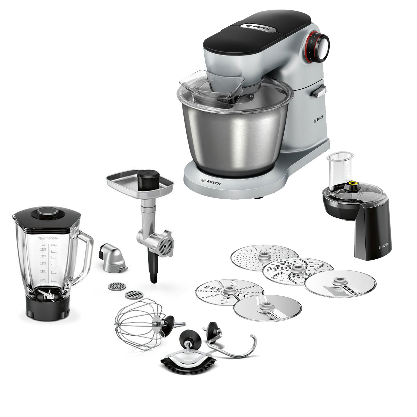 Bosch Küchenmaschine MUM9B34S27 + Bosch MUZ9VL1 VeggieLove Set