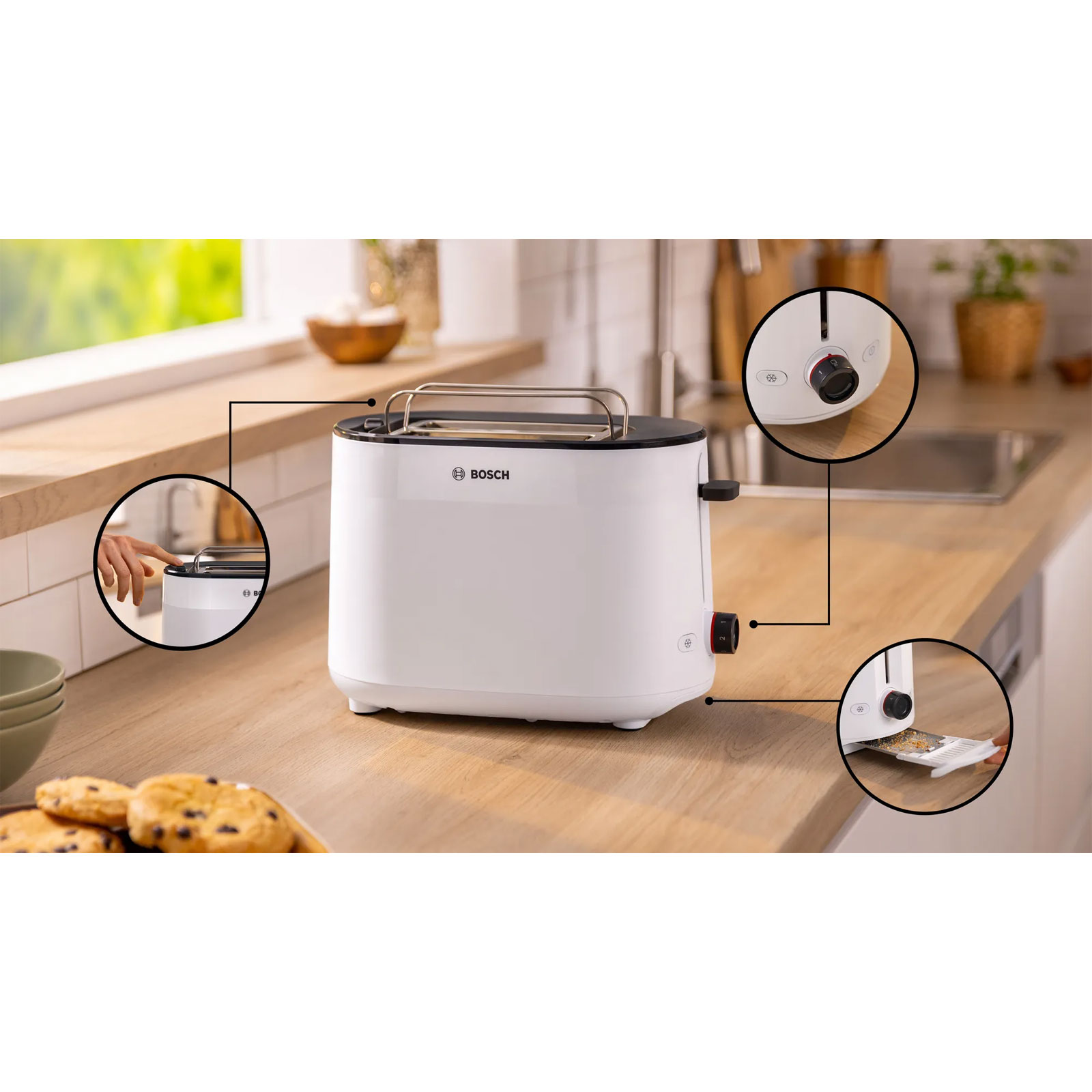 Bosch TAT2M121 Toaster Kompakt MyMoment 2 Scheiben 950 Watt