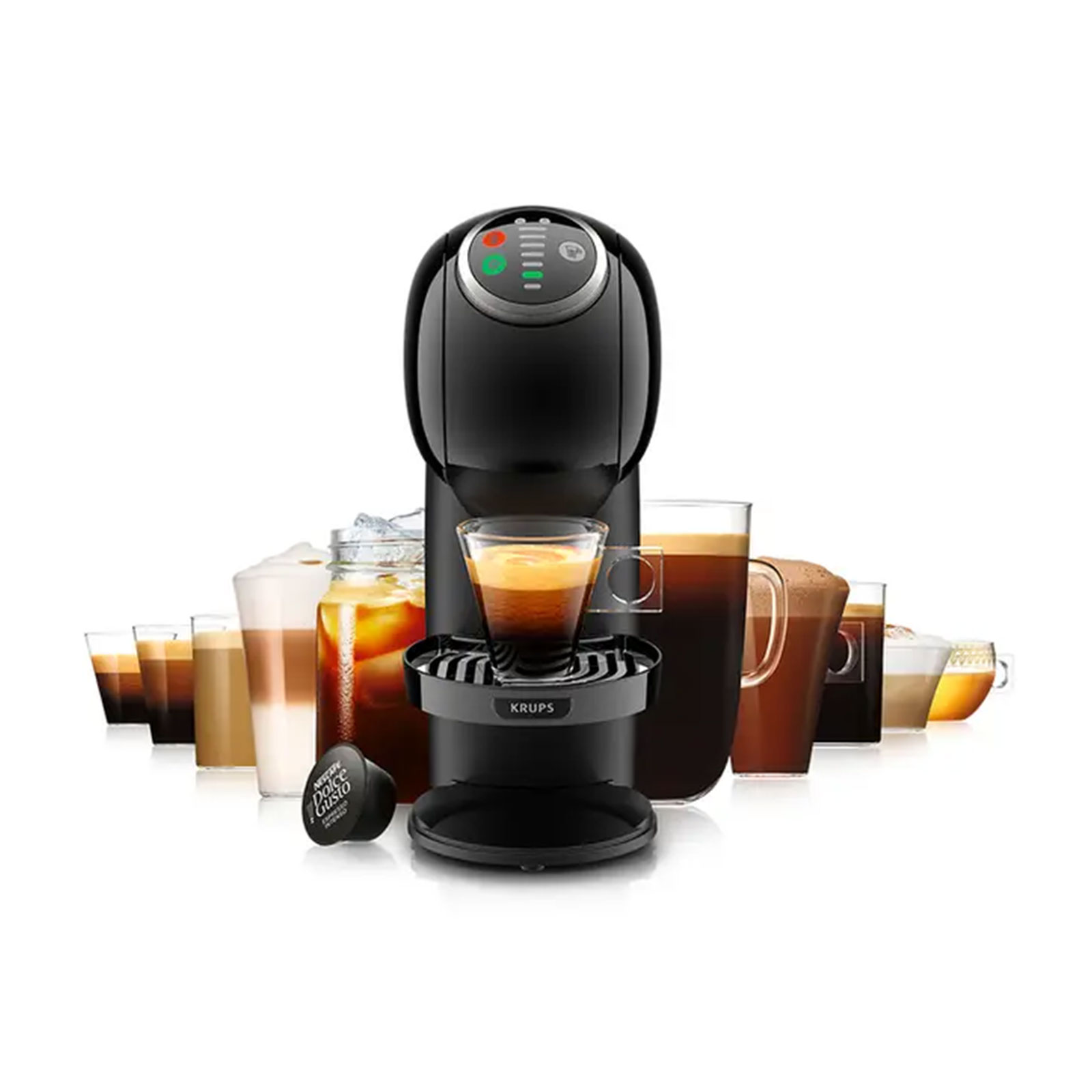 Krups KP3408 Dolce Gusto Kapselmaschine + Nestle Starbucks Caramel Macciato by Nescafe Dolce Gusto + Nescafe Dolce Gusto Flat White + Nescafe Dolce Gusto Dallmayr Crema d Oro