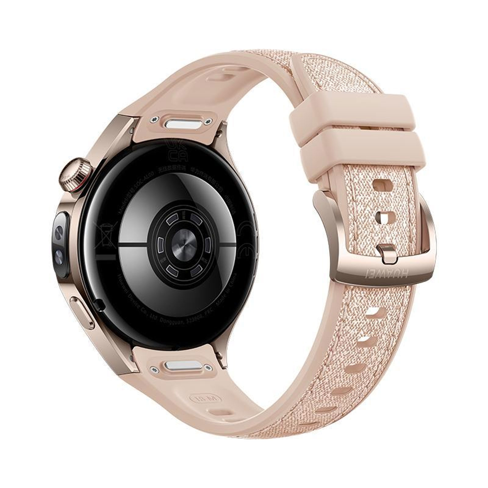 Huawei Watch 5, 42 mm, Sandgoldenes 904L Edelstahlgehäuse mit beigem Kompositarmband + FreeBuds 6i (Herzfrequenzmessung, Schlafüberwachung, Schrittzähler)