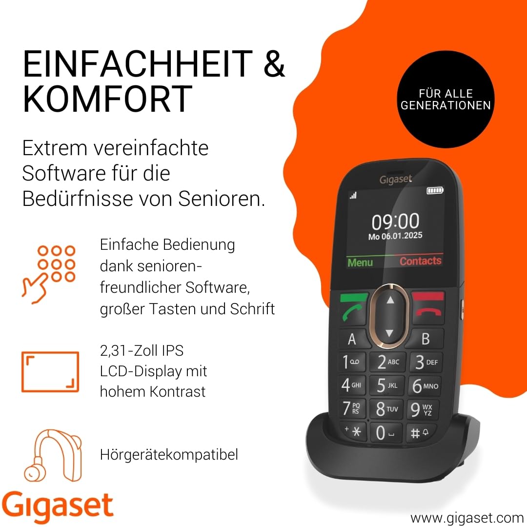 Gigaset GL 695 Black Schnurloses Telefon