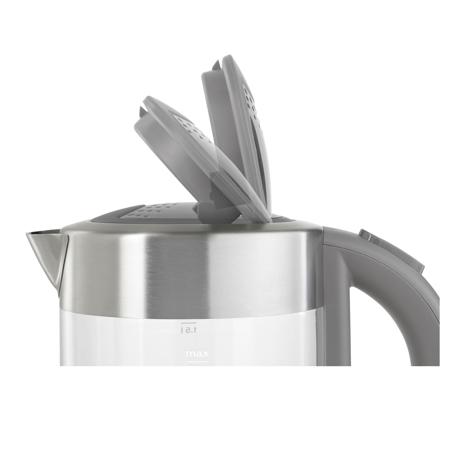 Bosch TWK7090 Wasserkocher kabellos Glas Edelstahl/ hellgrau