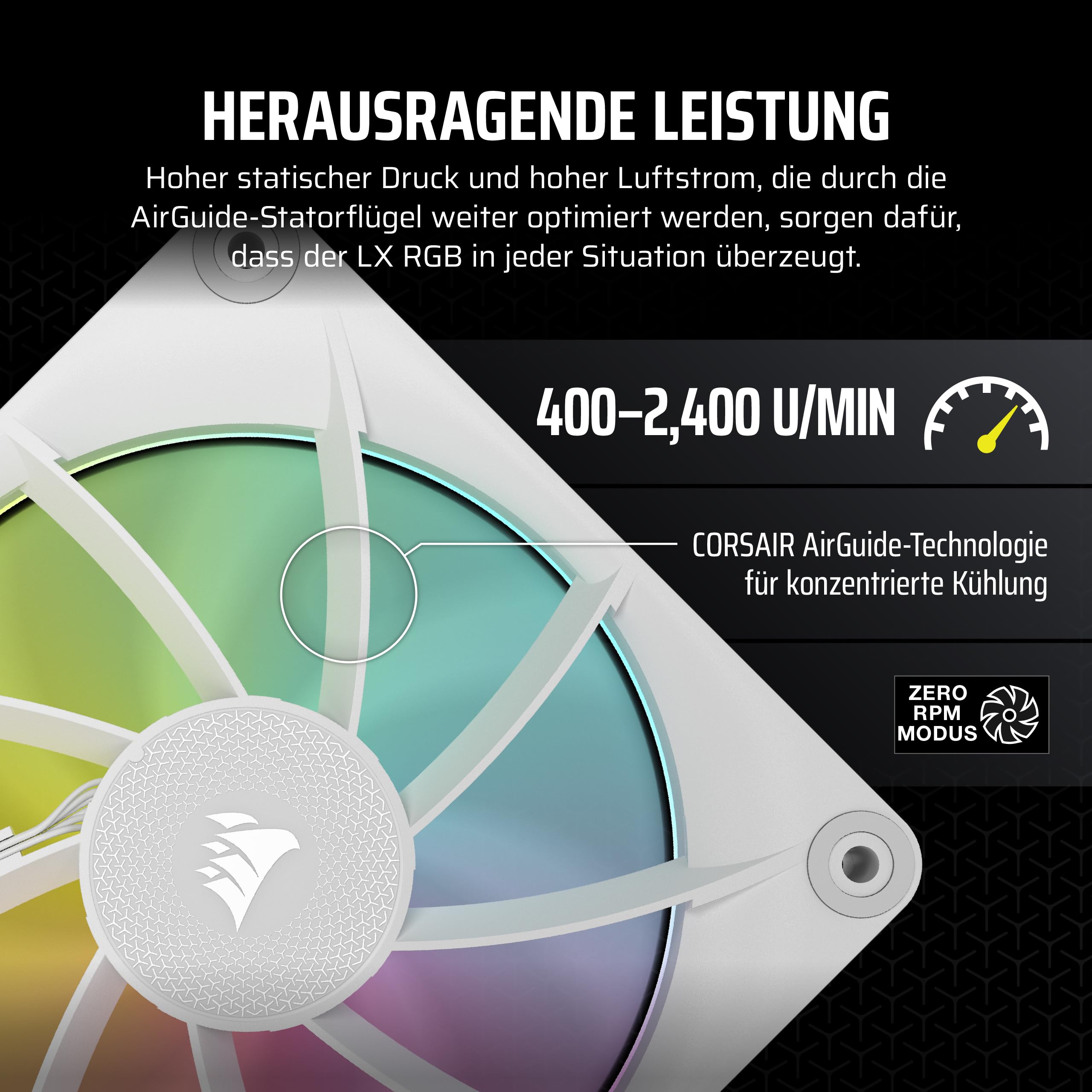 CORSAIR iCUE LINK LX120 RGB 120mm PWM-Lüfter Einzelpackung