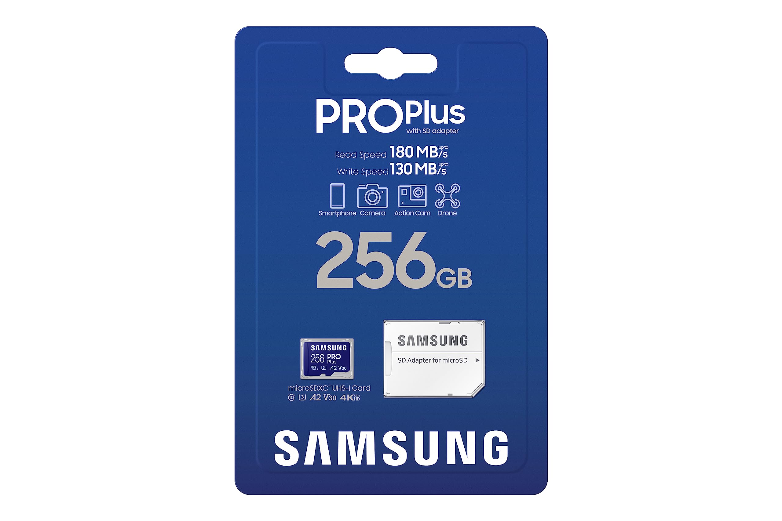 Samsung PRO Plus microSD-Karte + SD-Adapter, 256 GB