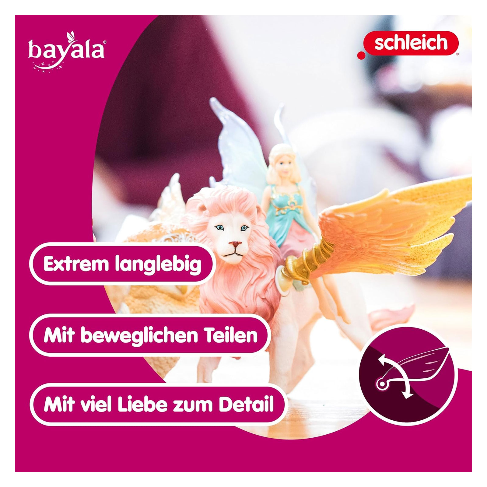 Schleich Elfe auf geflügeltem Löwe Spielfigur (70714)