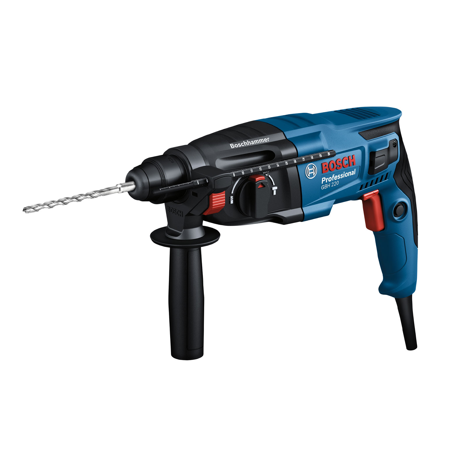 Bosch Professional Bohrhammer mit SDS plus GBH 2-21 mit je 1x Bohrer SDS plus 6, 8, 10 mm