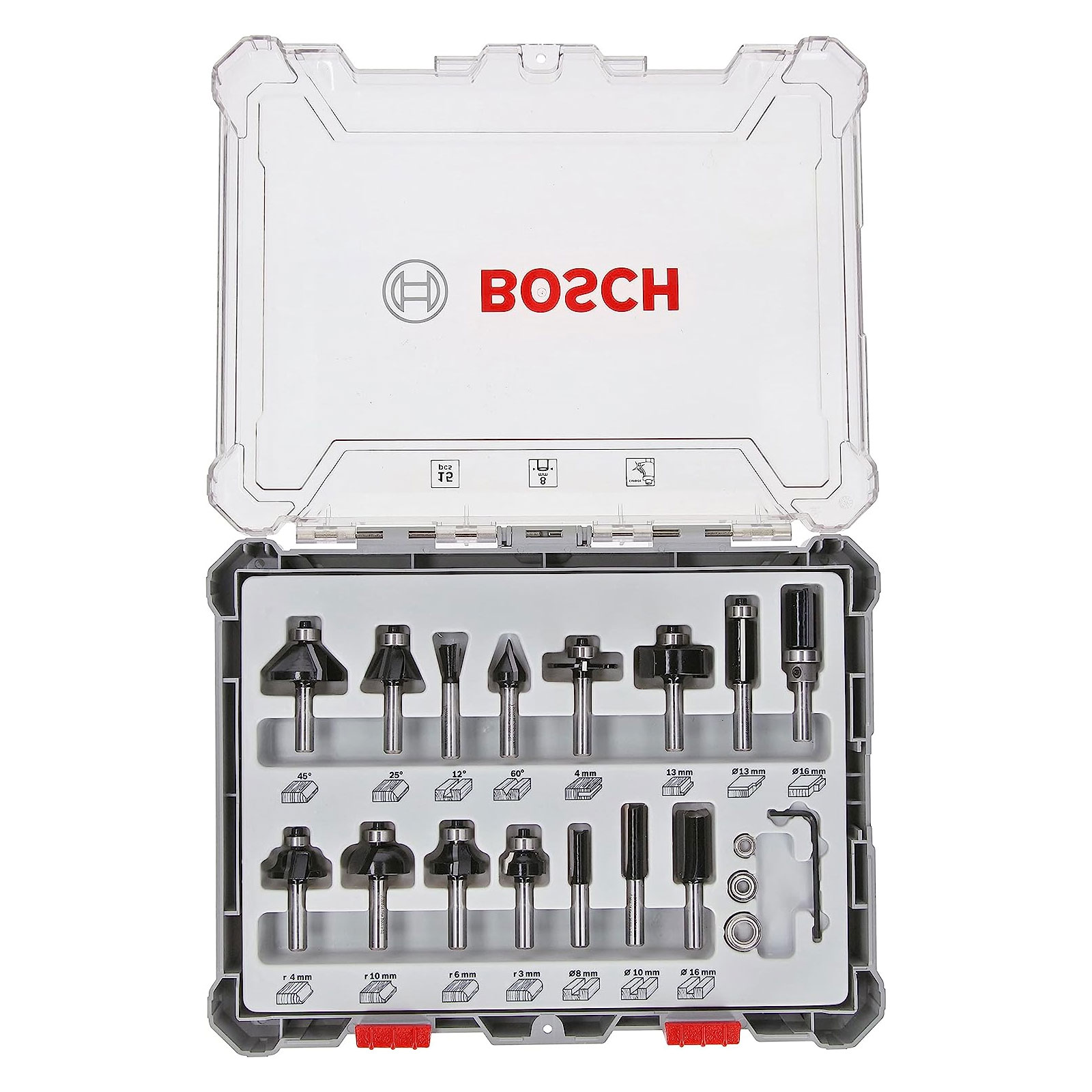 Bosch Professional 15 teiliges Fräser Set inklusive gratis Cuttermesser