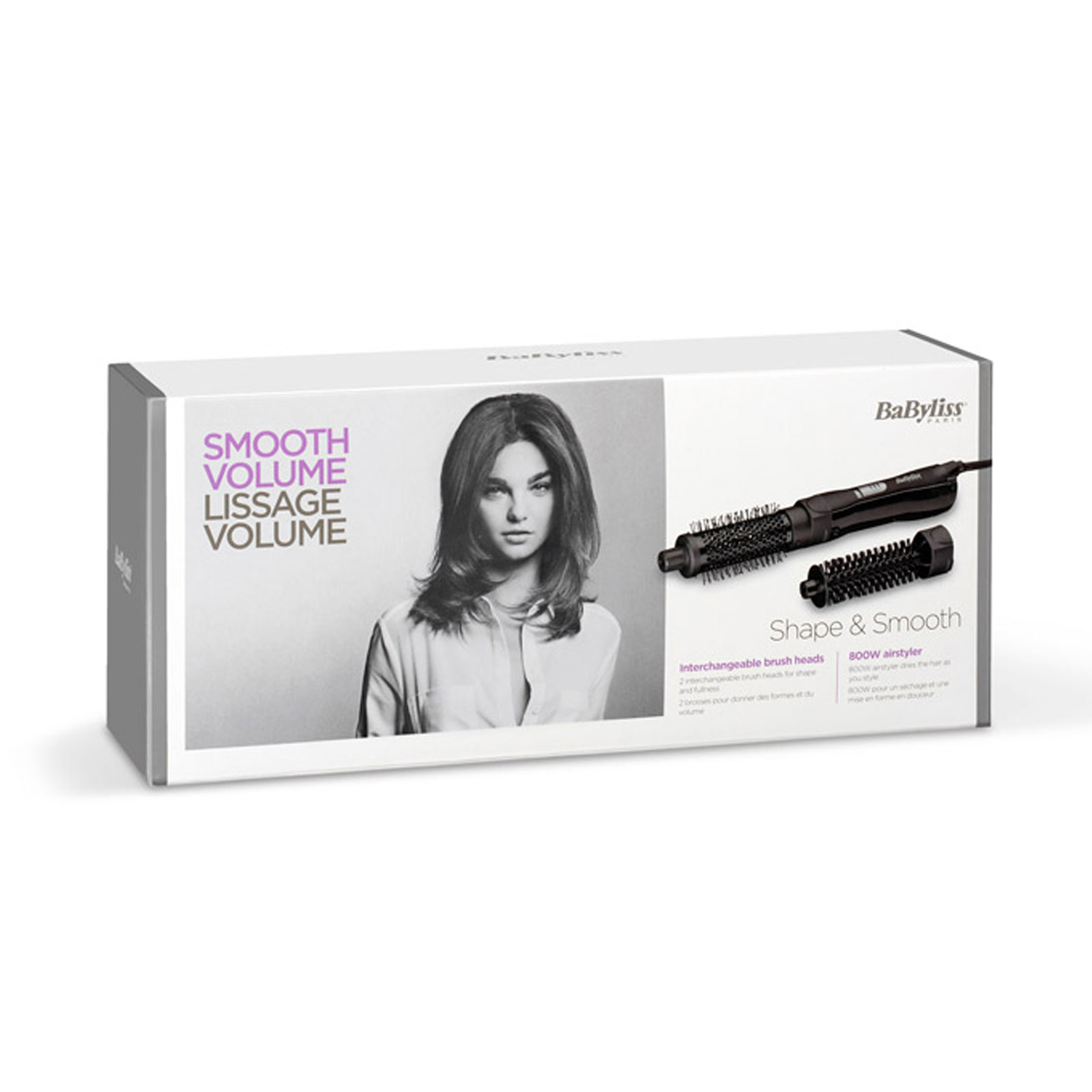 Babyliss AS82E Shape & Smooth Warmluftbürste schwarz