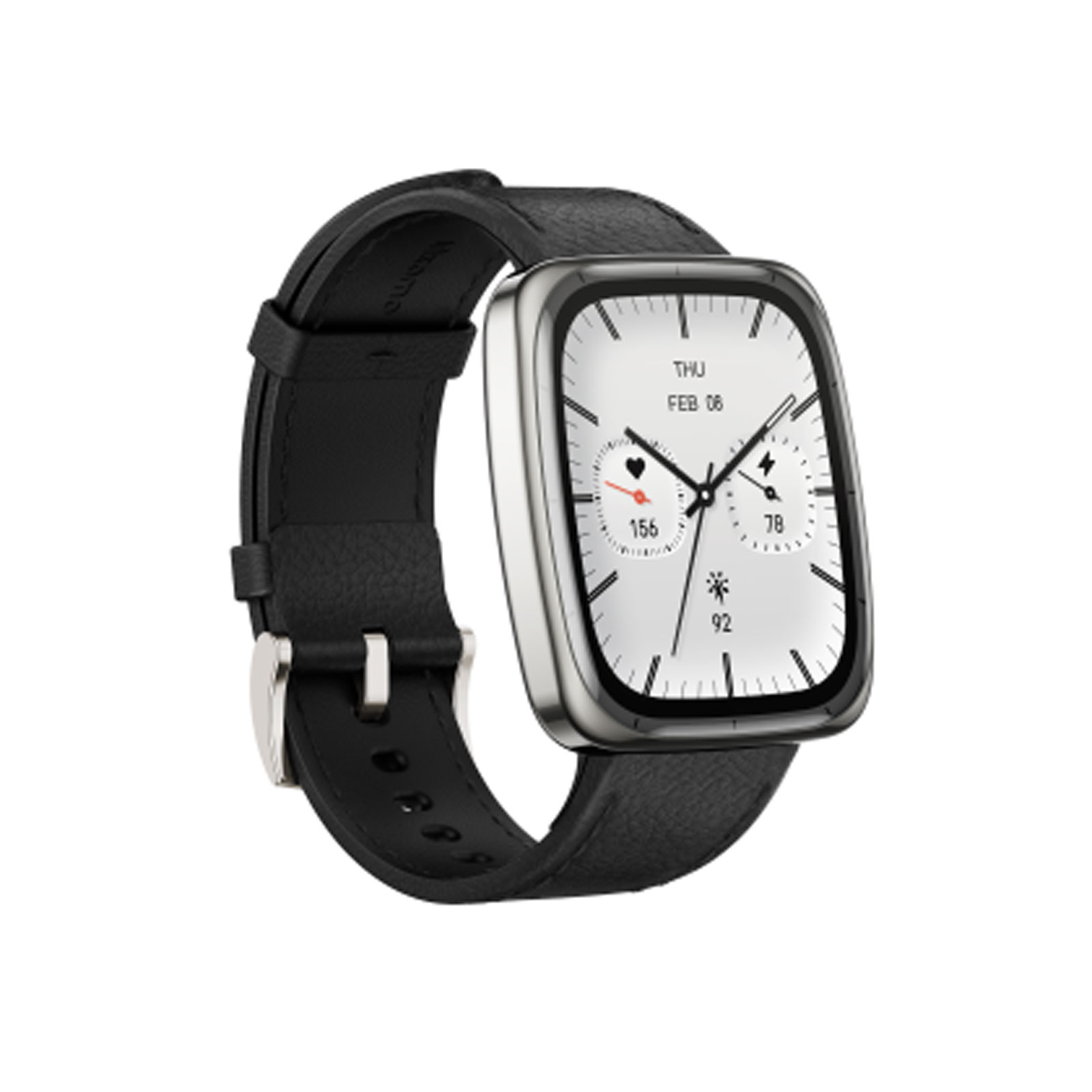 Amazfit Active 2 Square, Black Smartwatch (Herzfrequenzmessung, Schrittzähler)