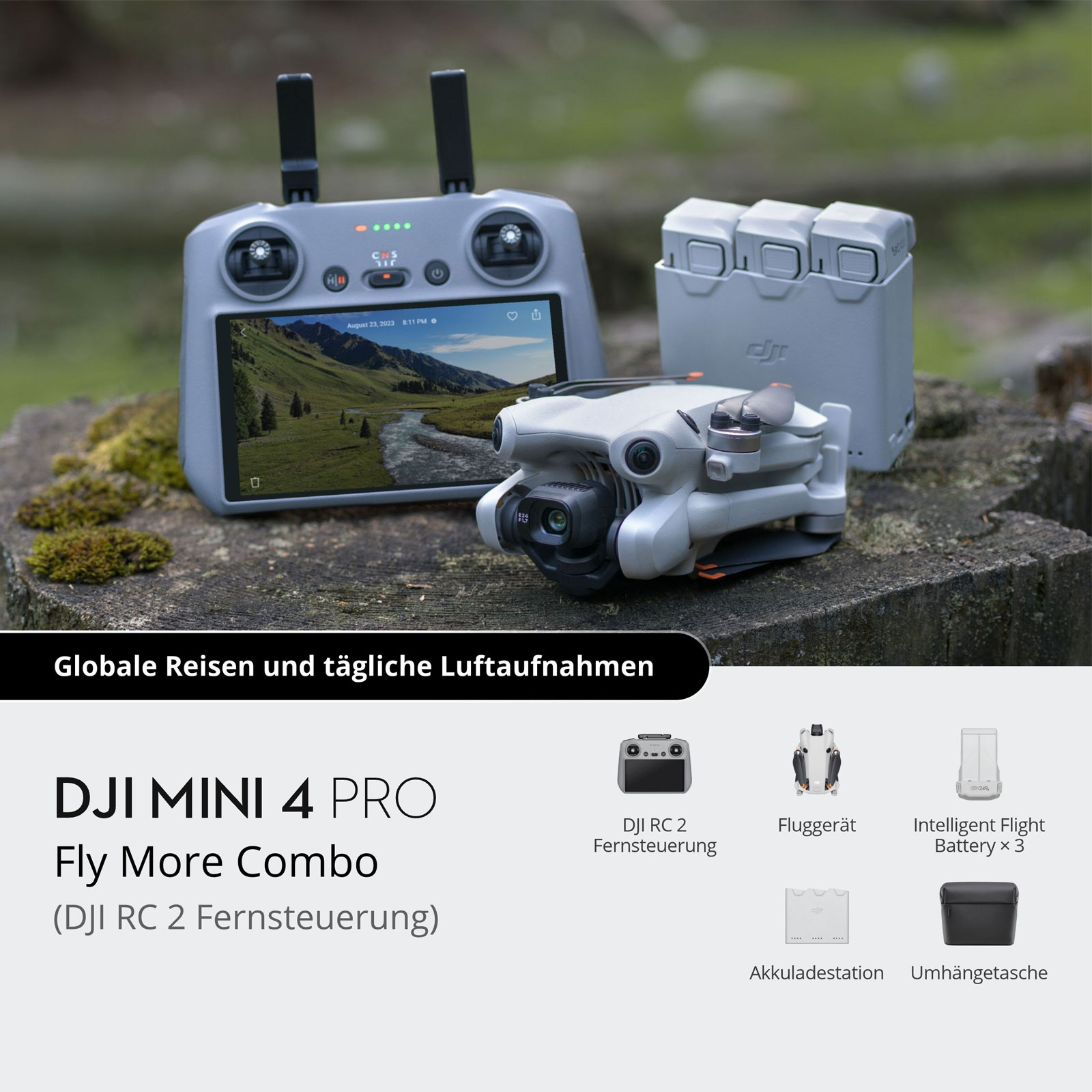 dji Mini 4 Pro Fly More Combo mit DJI RC 2 Drohne mit Kamera