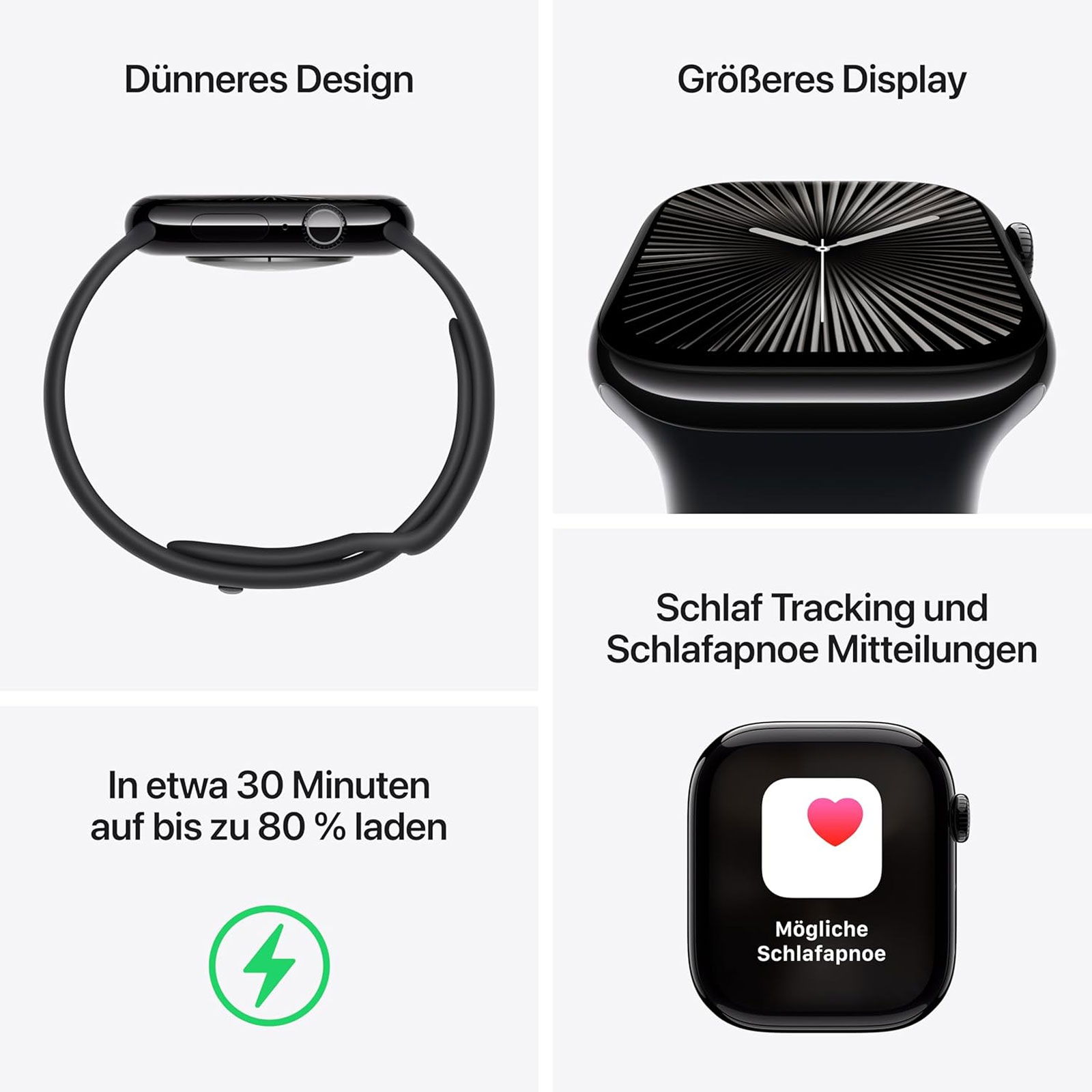 Apple Watch Series 10 GPS, 42 mm Aluminiumgehäuse Rosegold, Sportarmband Blassrosa - S/M