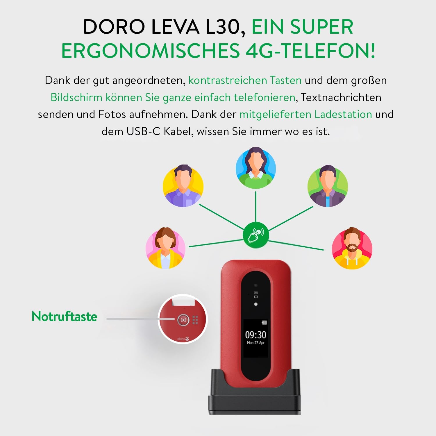 Doro Leva L30 Handy (Seniorenhandy, Klapp)