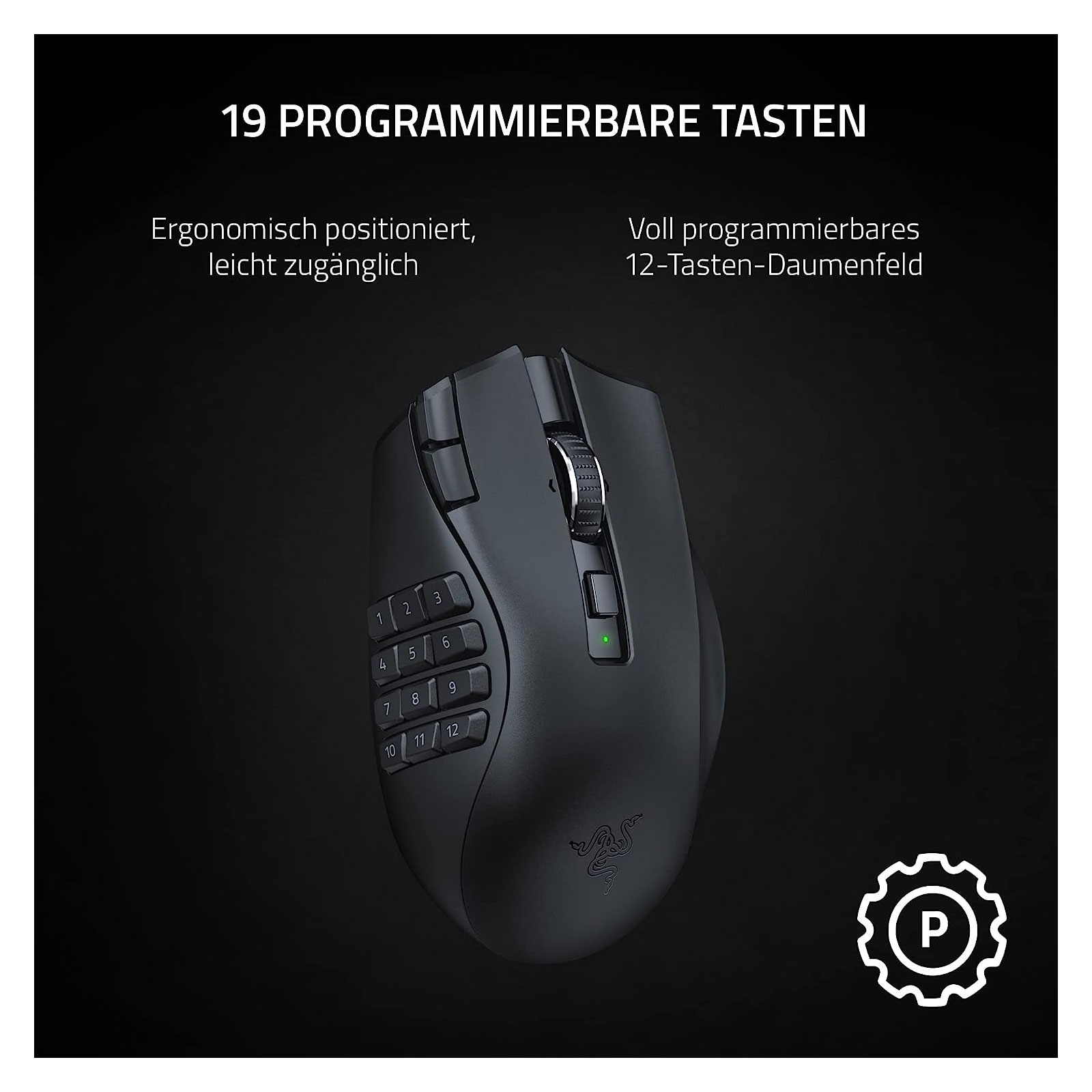 Razer Naga V2 HyperSpeed Wireless Gaming-Maus (kabellos)