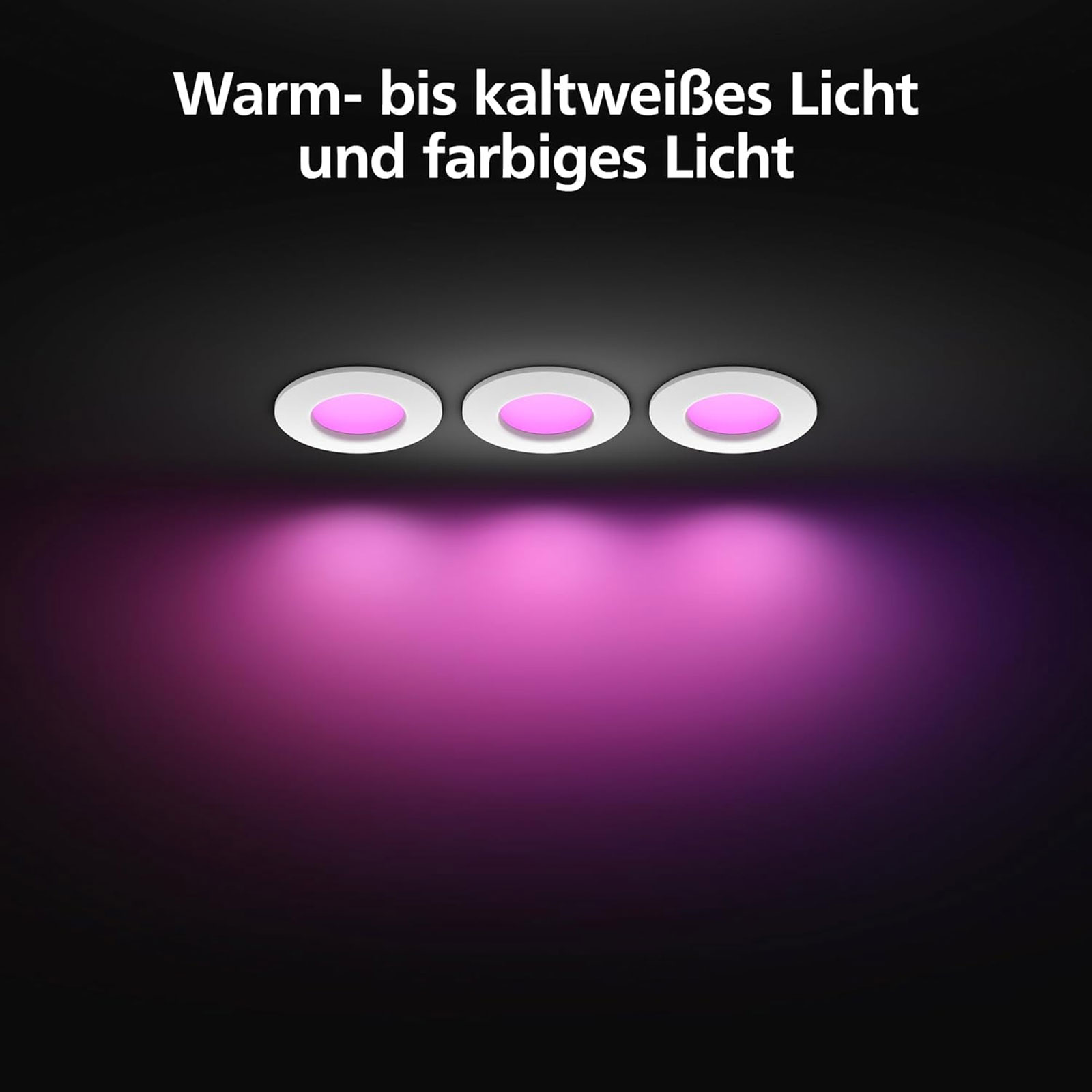 Philips Hue Slim Recessed 90mm 3er weiß LED Lampe