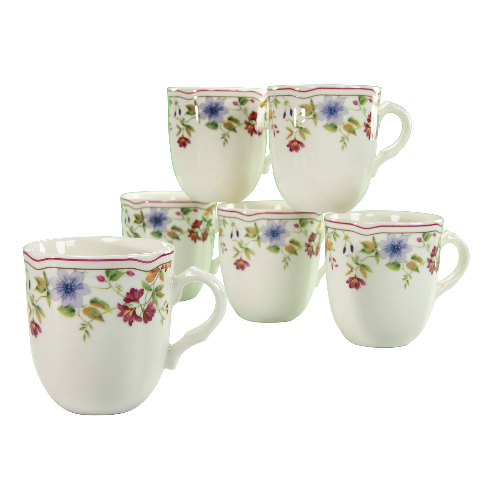 CreaTable, 16143, Serie Cornwall Garden, Kaffeebecher 6tlg