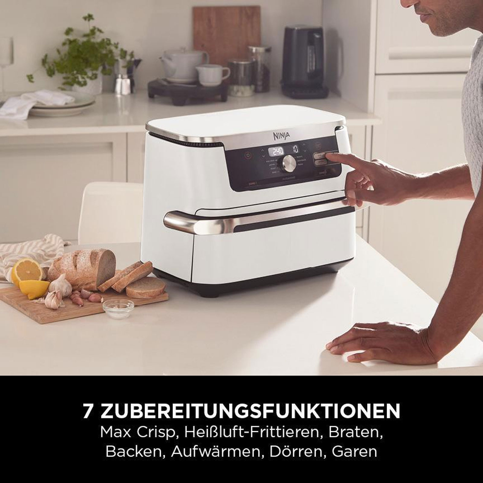 Ninja AF500EUWH Foodi FlexDrawer Doppel-Heißluftfritteuse
