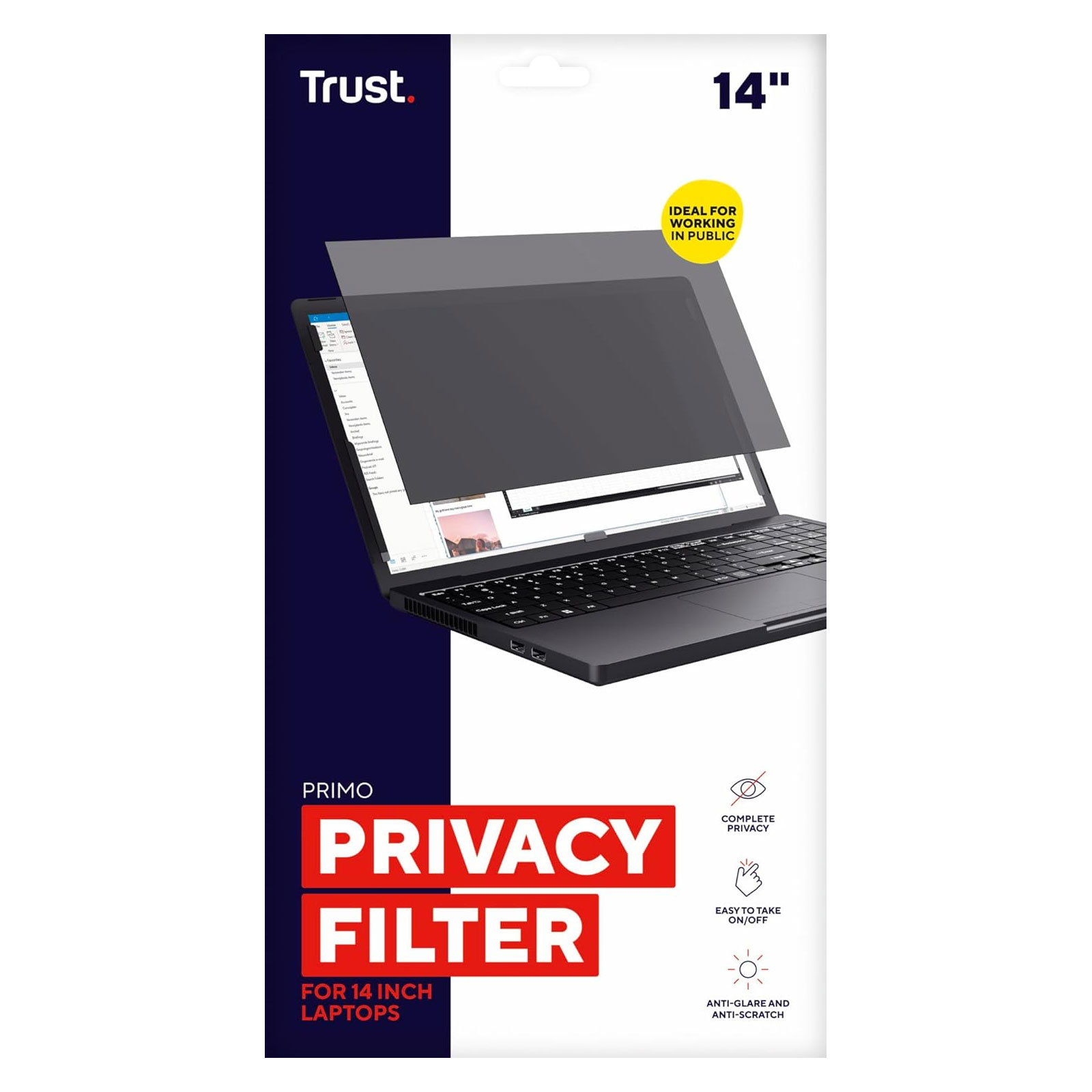 Trust Primo Daten-/Blickschutzfilter für 14-Zoll-Laptop (25194)