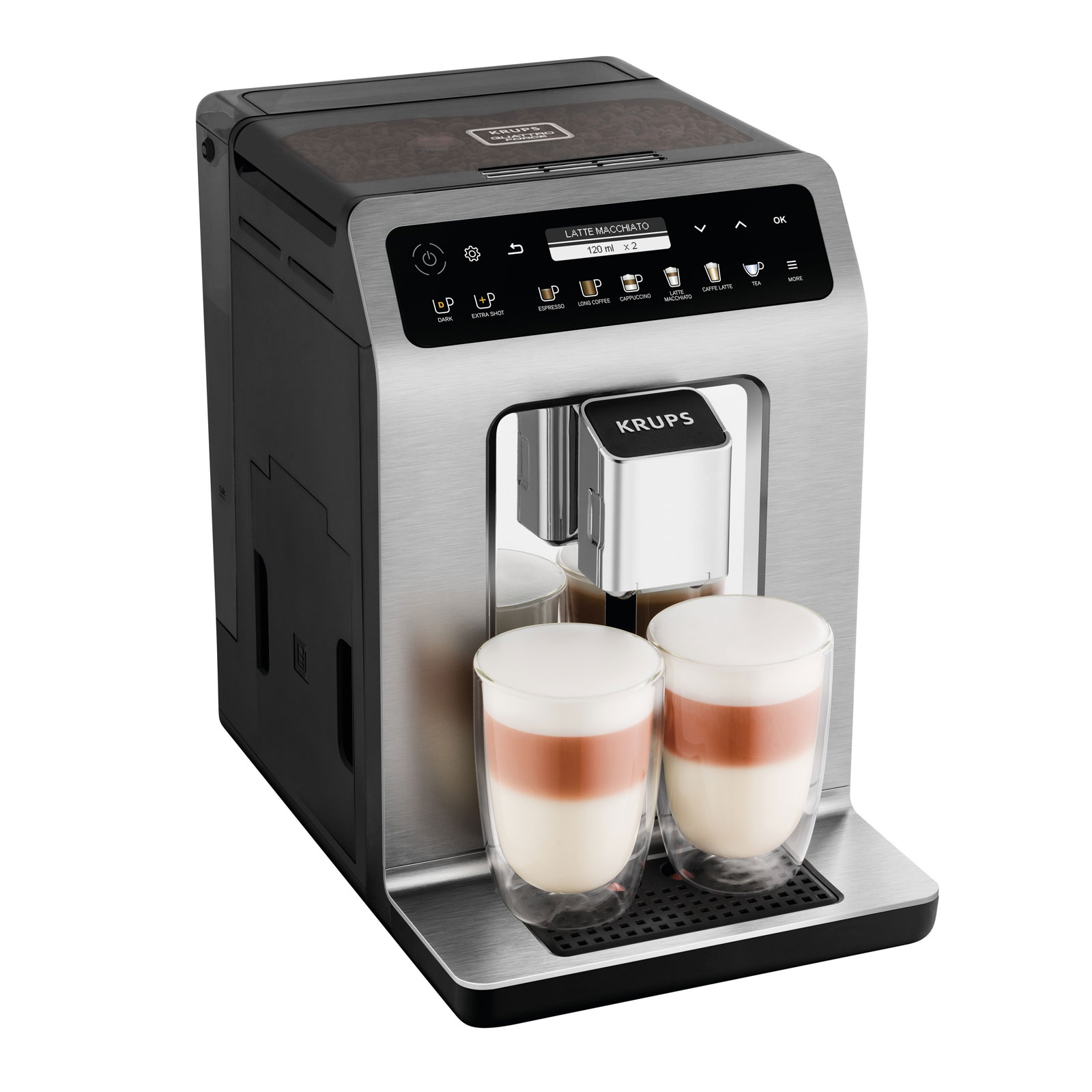 Krups EA 894T EVIDENCE PLUS One-Touch-Cappuccino Kaffeevollautomat Titan-Metallic