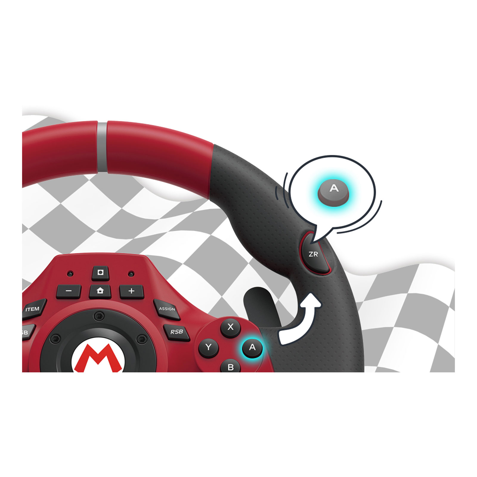 HORI Mario Kart Racing Wheel Pro Deluxe, Lenkrad rot