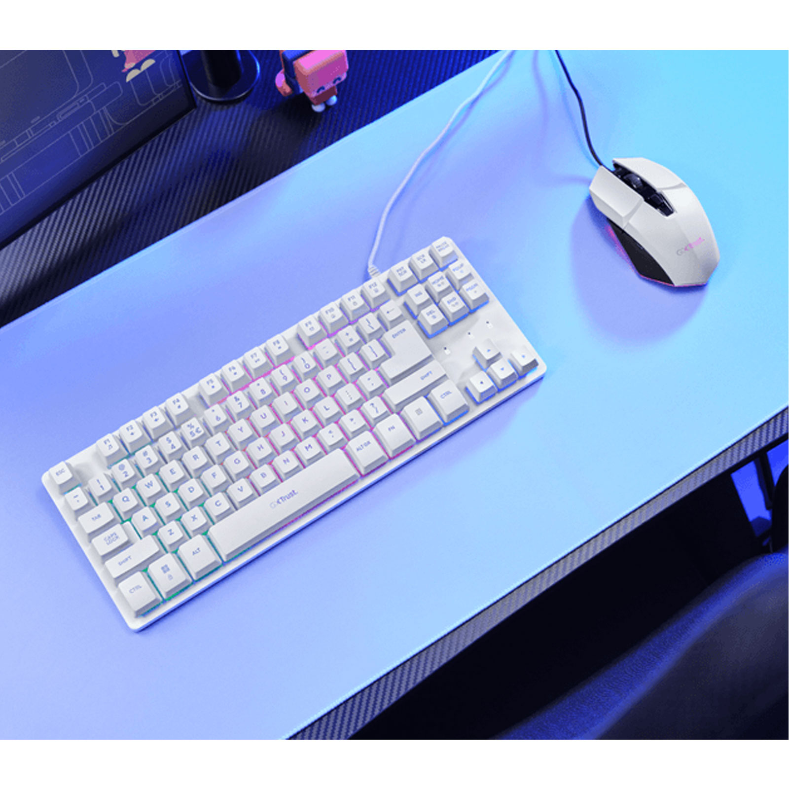 Trust GXT833PS Thado Tastatur mit TKL-Beleuchtung, Weiß DE Gaming-Tastatur