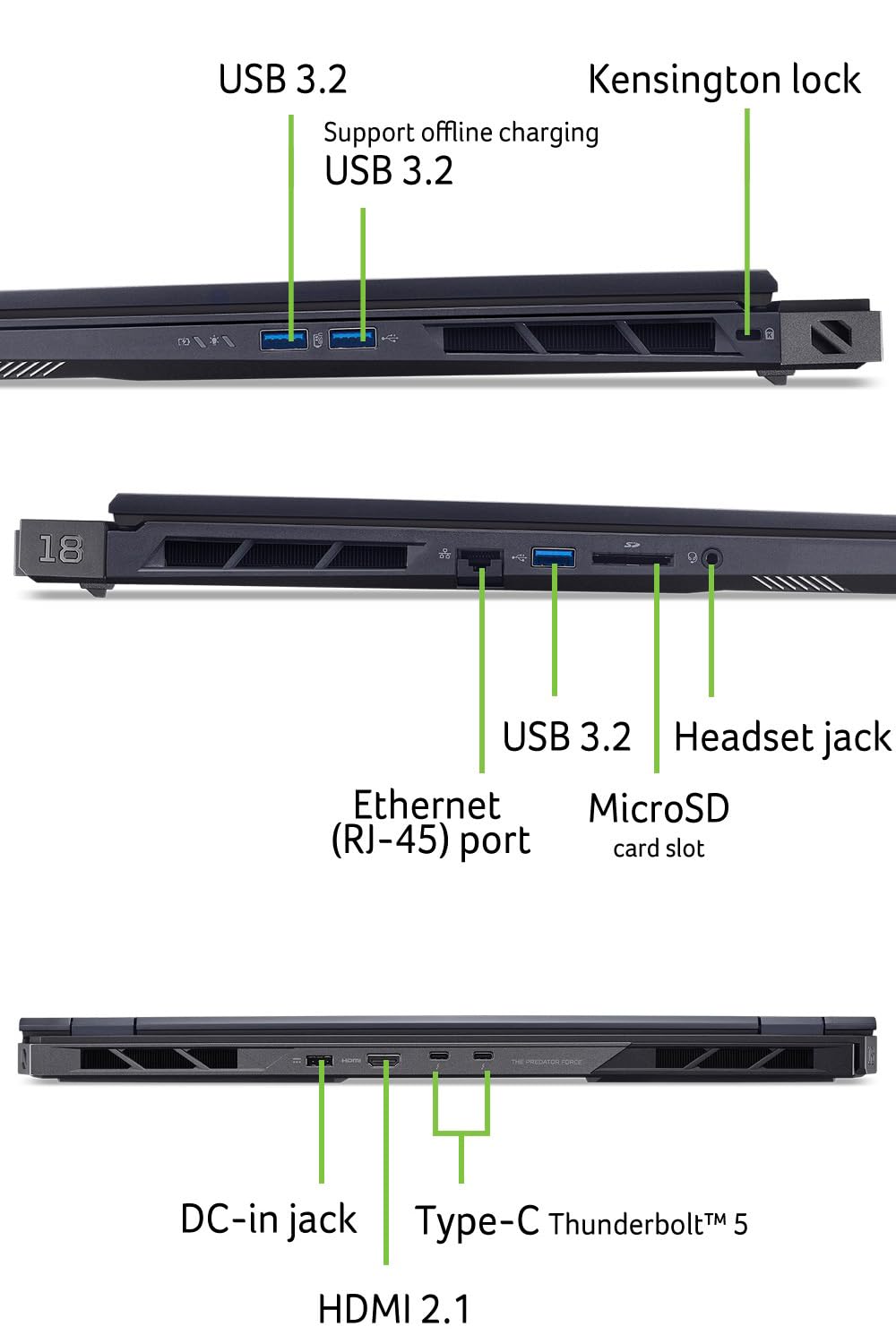 Acer Predator Helios 18 AI (PH18-73-96TW) Gaming Laptop