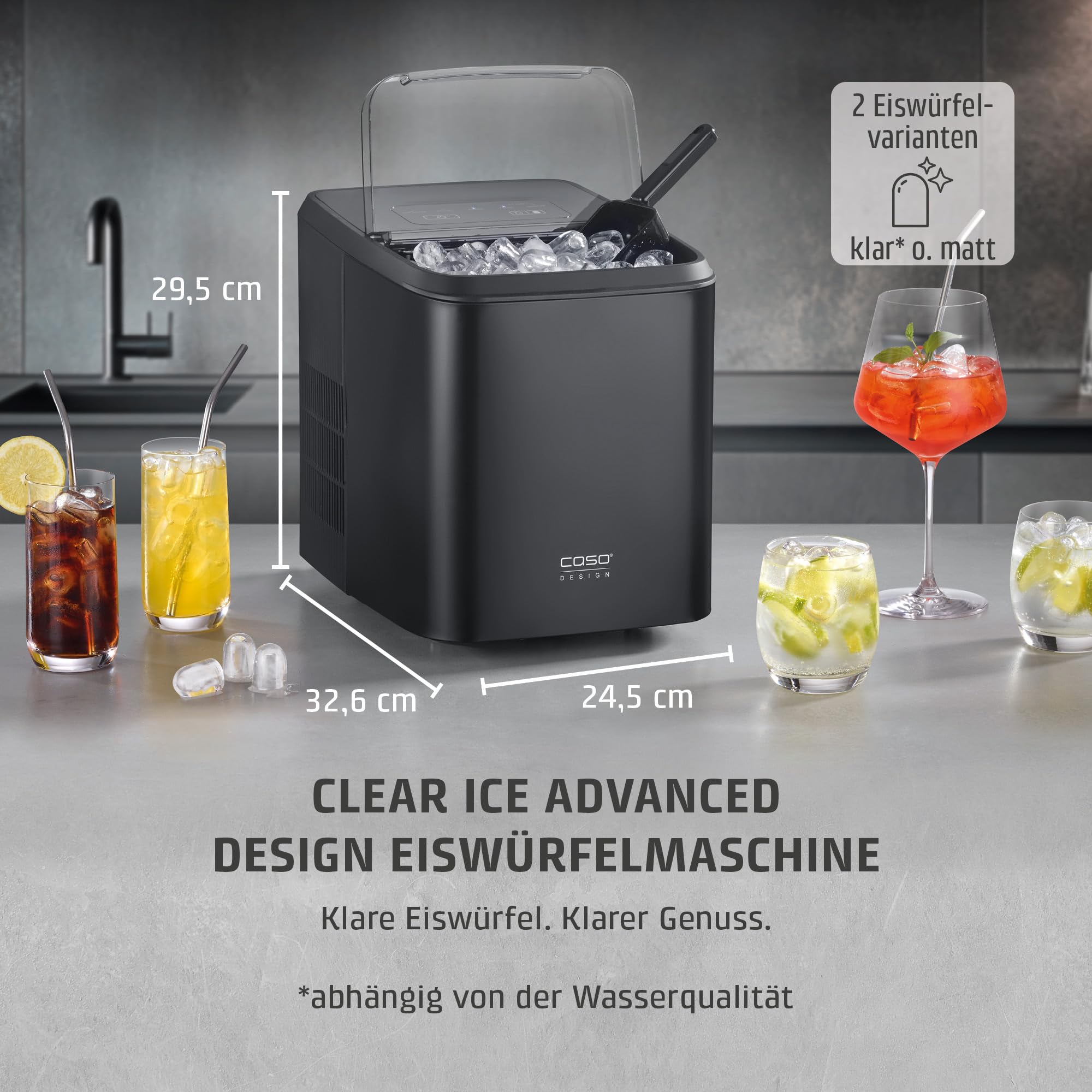 CASO Clear Ice Advanced Eiswürfelbereiter mit Kompressor