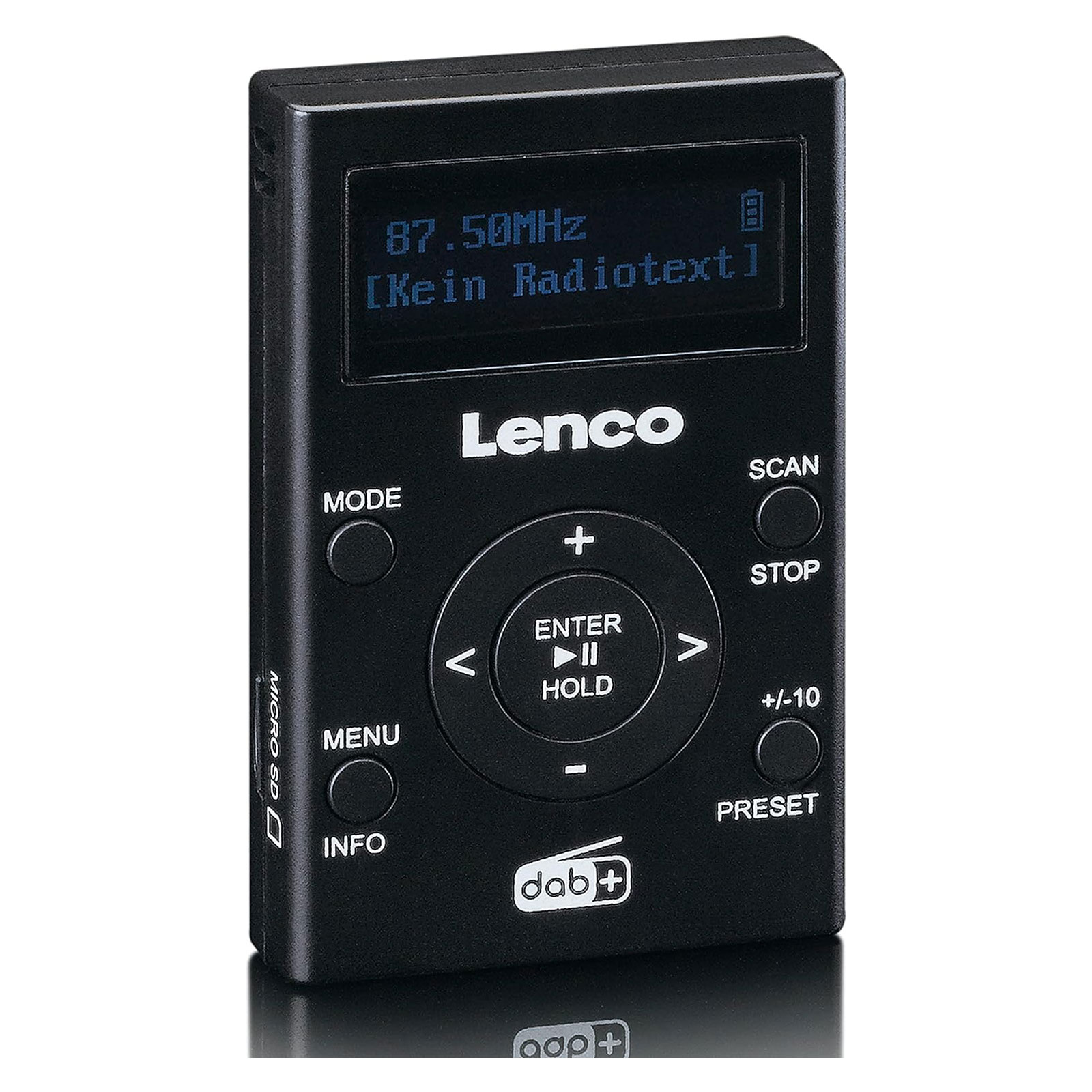 Lenco PDR-011BK DAB+/FM-Taschenradio mit MP3-Player