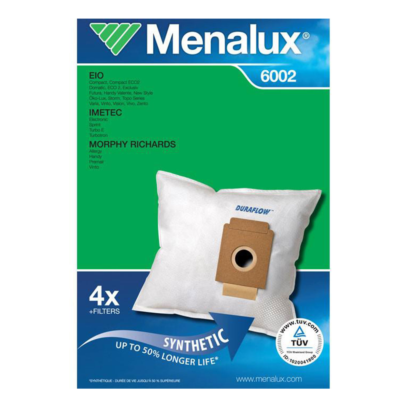 Menalux 6002 Staubbeutel 4 Stück + 1x Motor-/ Mikrofilter Menalux 6002 Staubbeutel 4 Stück + 1x Motor-/ Mikrofilter