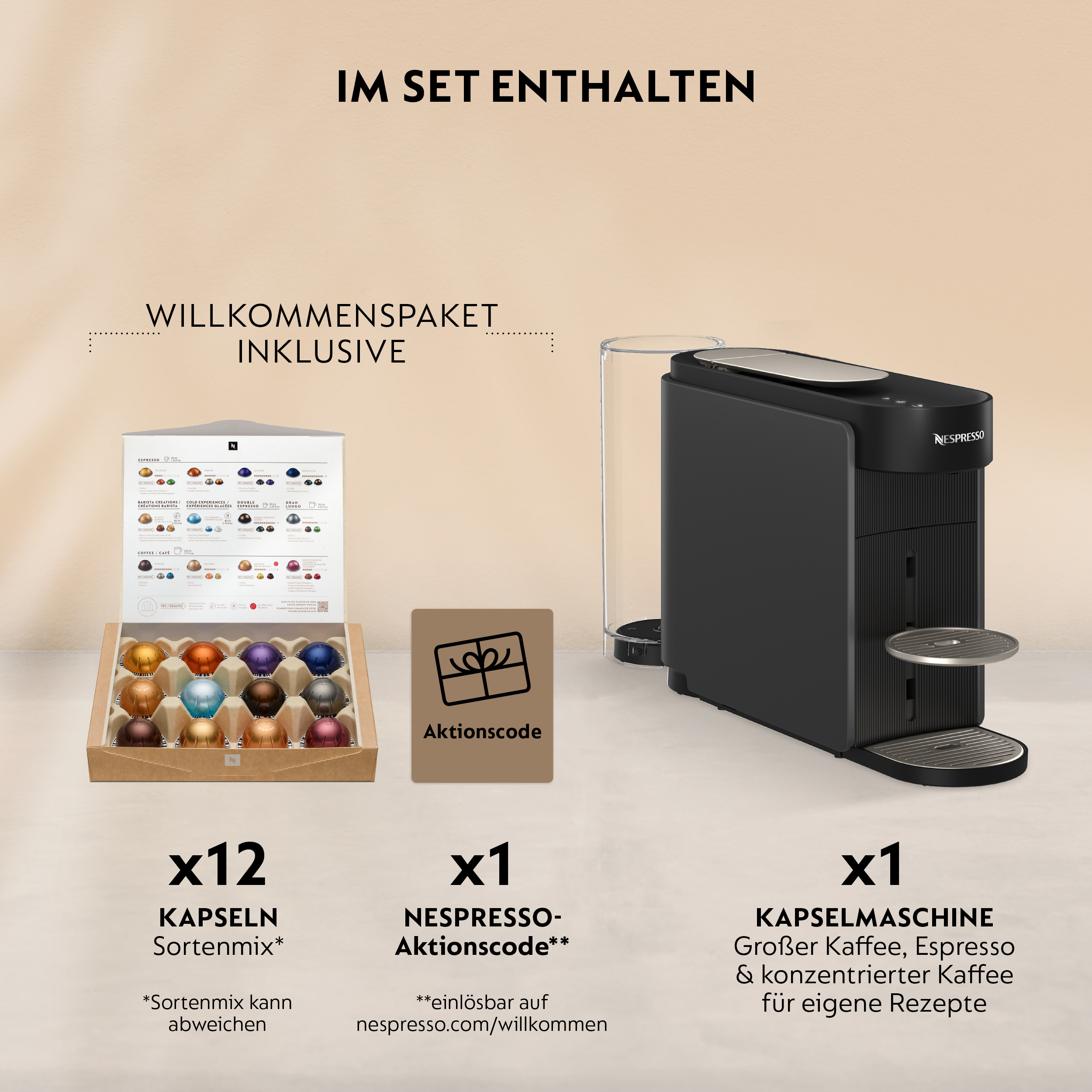Nespresso Vertuo Up ENV200.GY Kapselkaffeemaschine für 7 Tassengrößen