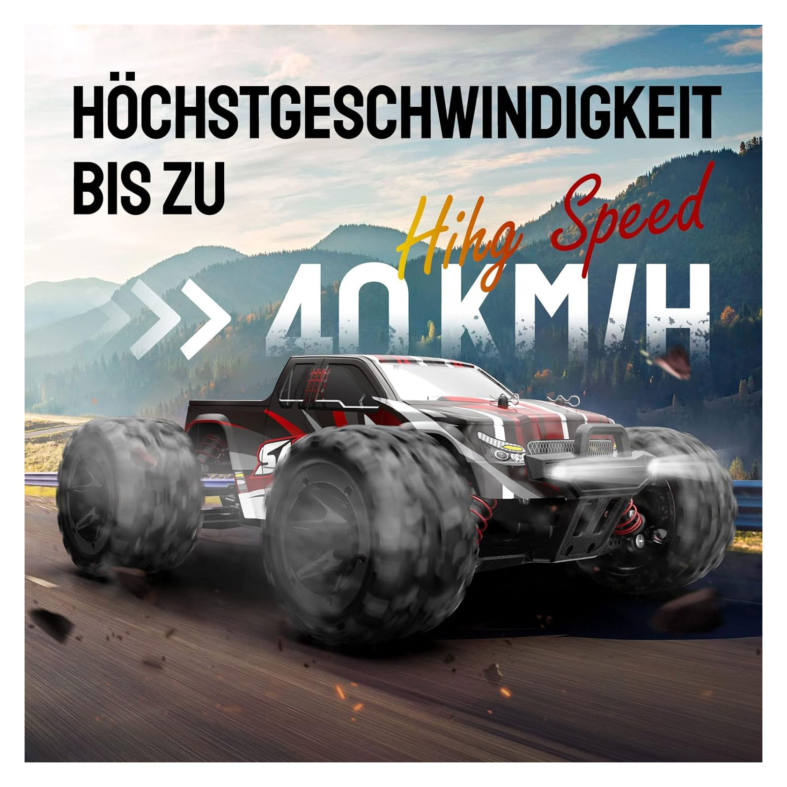 DEERC 9300 Ferngesteuertes Auto für Kinder,1/18 RC Car 4WD mit 40 km/h