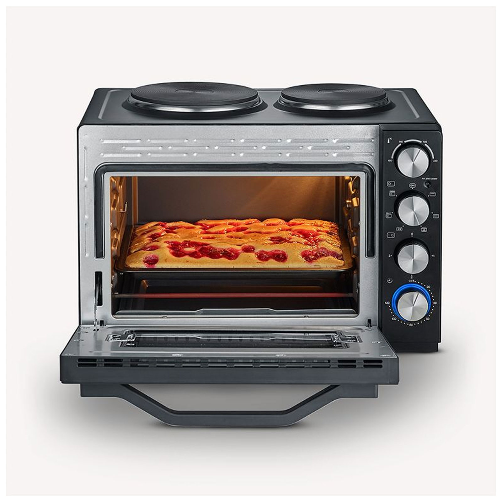 SEVERIN TO 2074 KLEINKÜCHE (2500 W, 30 l, schwarz, Oberhitze und Unterhitze, mit Umluft, Timer, Drehspieß, Backblech)