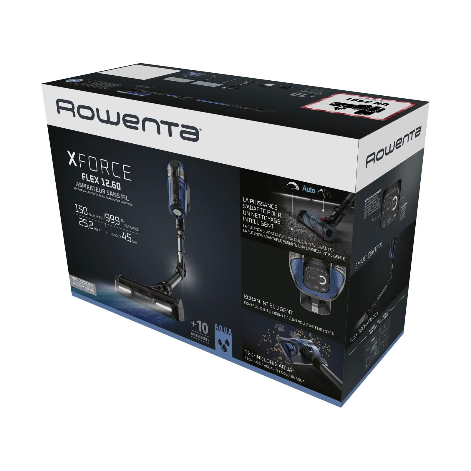 Rowenta RH98C8 X-Force Flex 12.60 Aqua, Akku-Stabstaubsauger