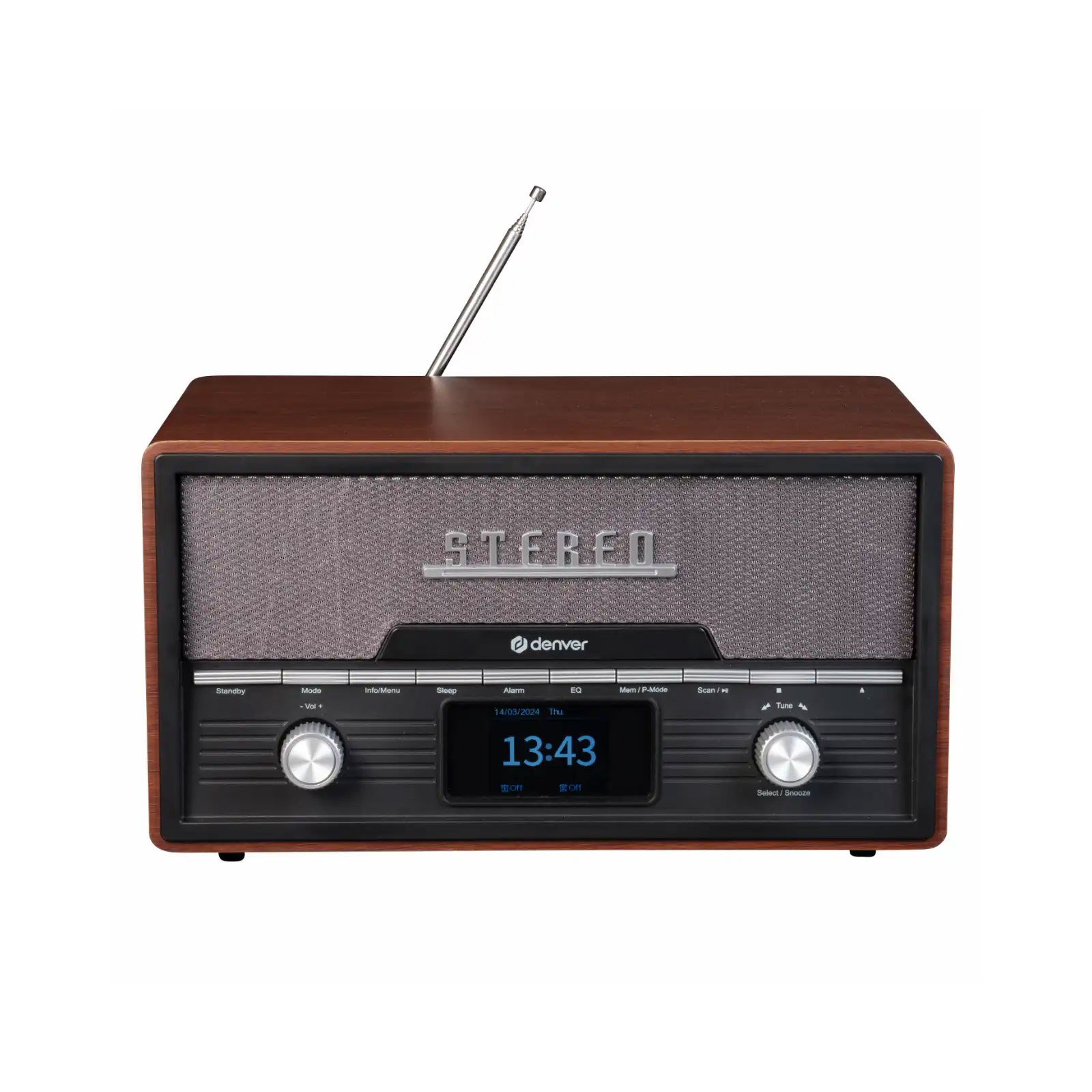 DENVER Retroradio MDA-525DW dunkles Holz