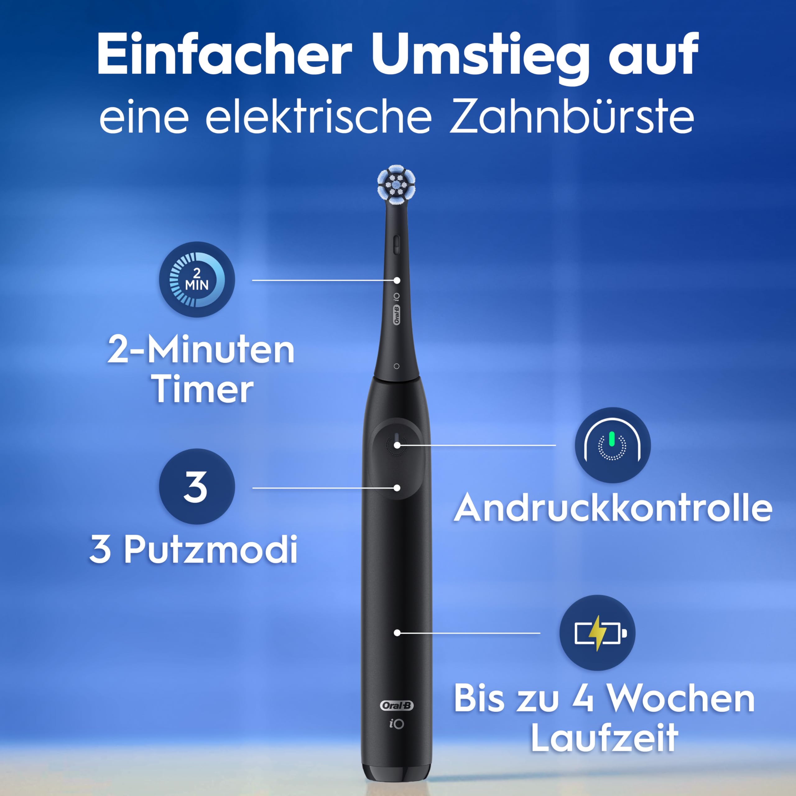 Oral-B iO 2 Black/Forest Doppelpack Zahnbürste inkl. 2 Aufsteckbürsten