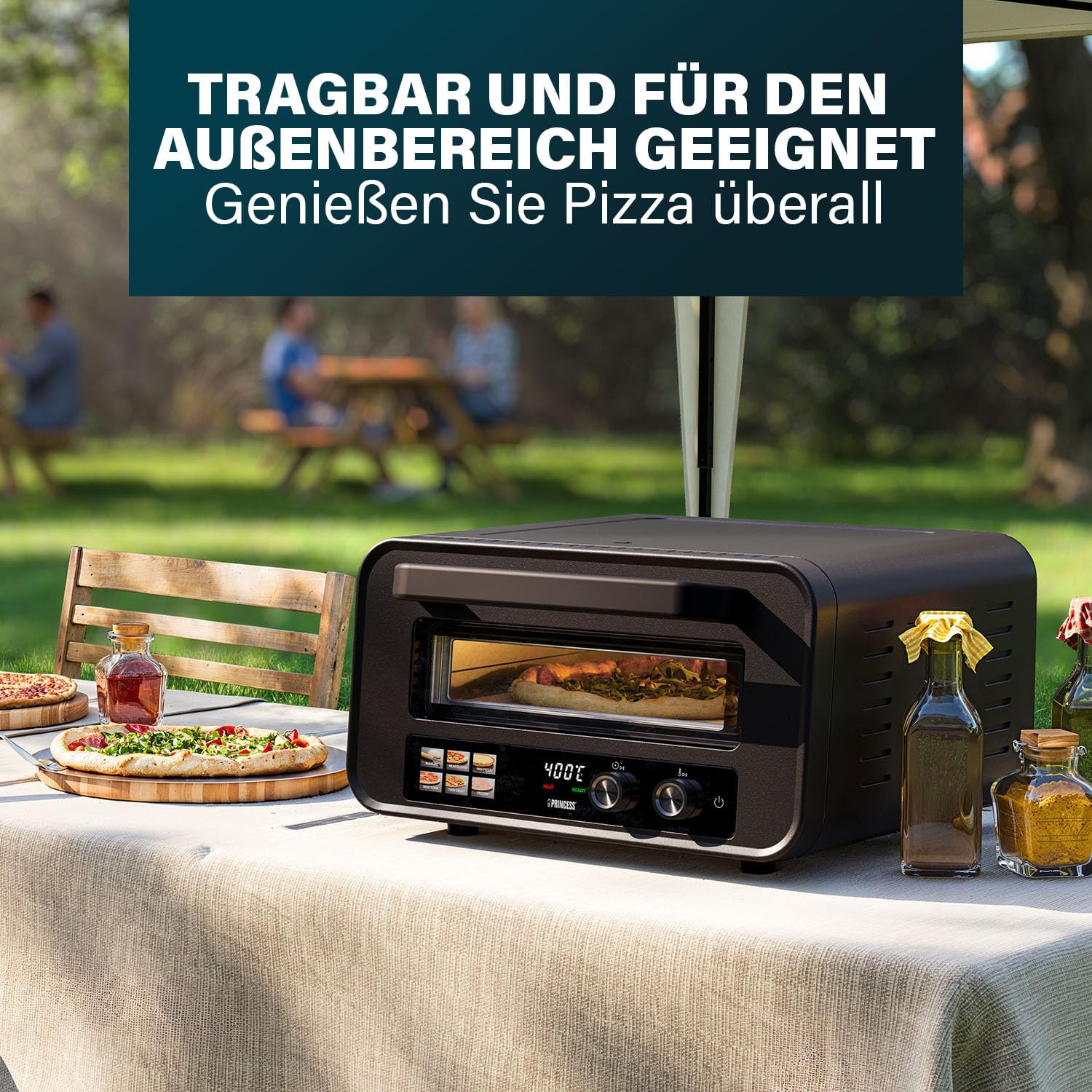 Princess Pizzaofen Pro Max, 15L, 400°C, Digitales Bedienfeld, 2100W