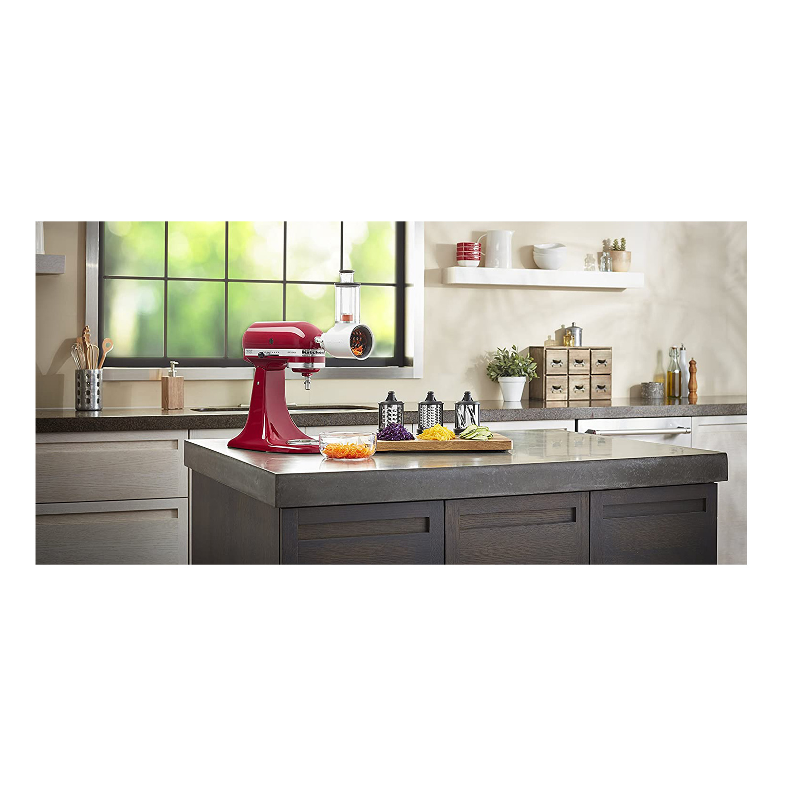 KitchenAid 5KSMVSA Gemüseschneider/ Schnitzelwerk mit 3 Trommeln KitchenAid 5KSMVSA Gemüseschneider/ Schnitzelwerk mit 3 Trommeln