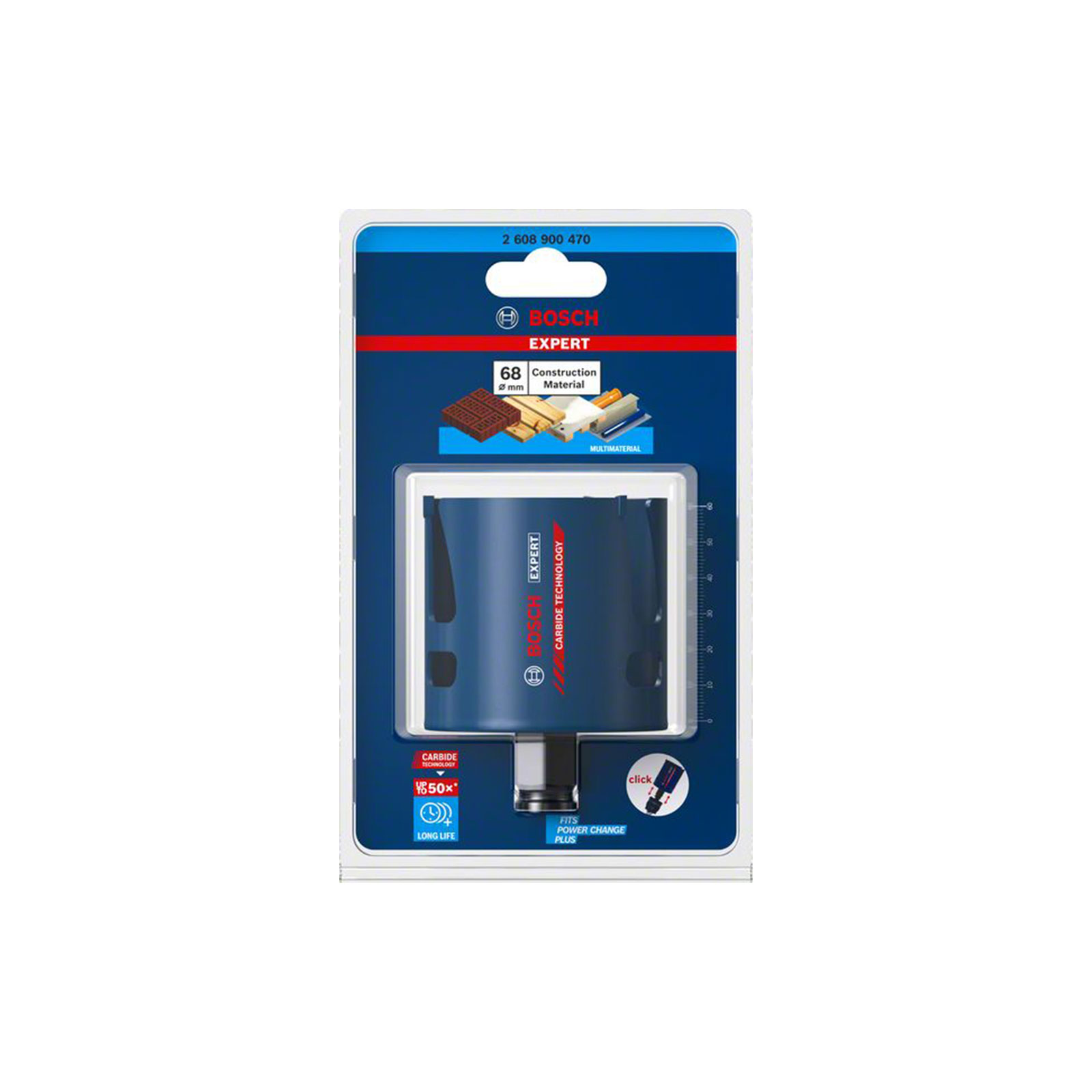 Bosch Professional Expert Construction Material Lochsaege, 68 x 60 mm. Fuer Dreh- und Schlagbohrer