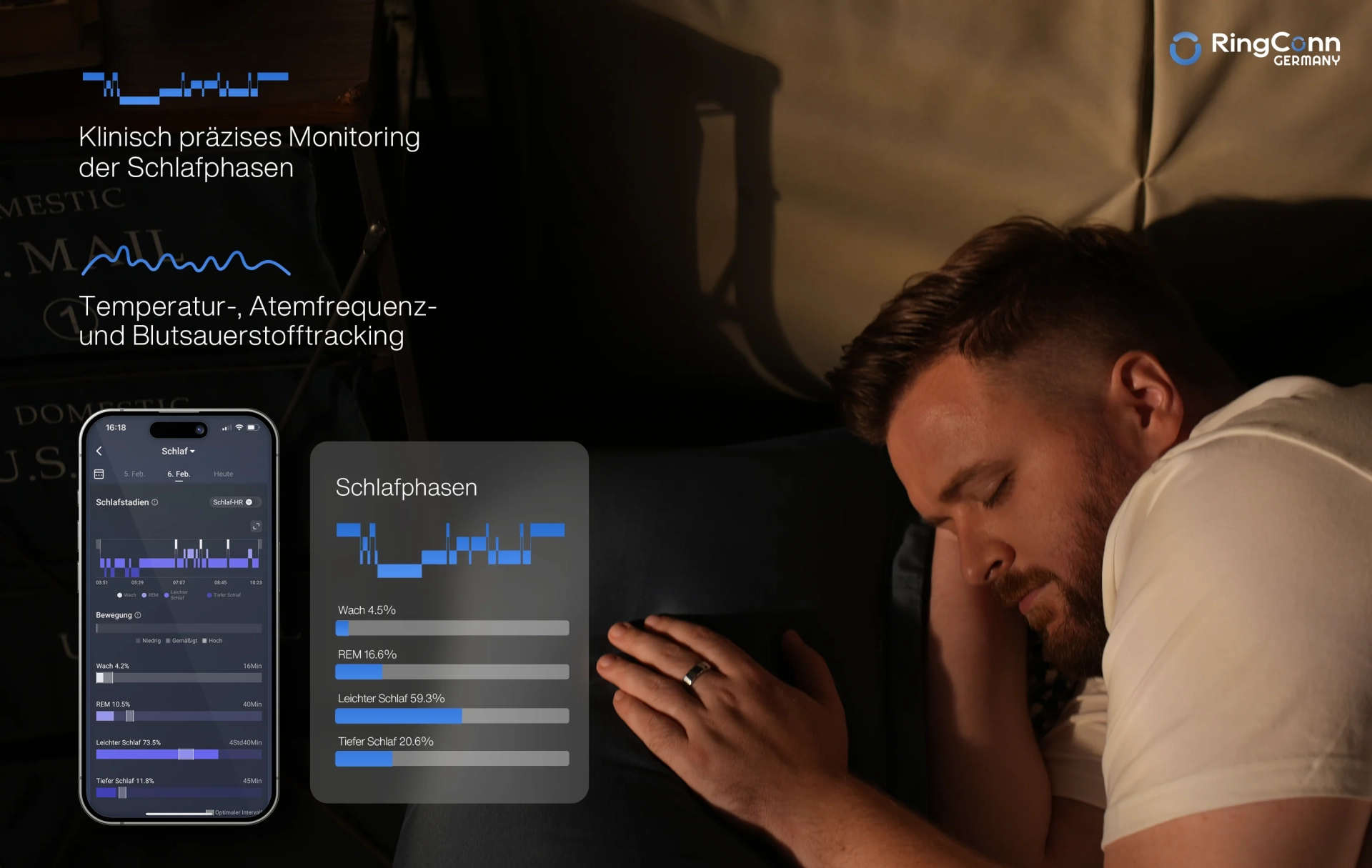 RingConn Smart Ring GEN 2, Future Silver, Gr. 13 Smartring
