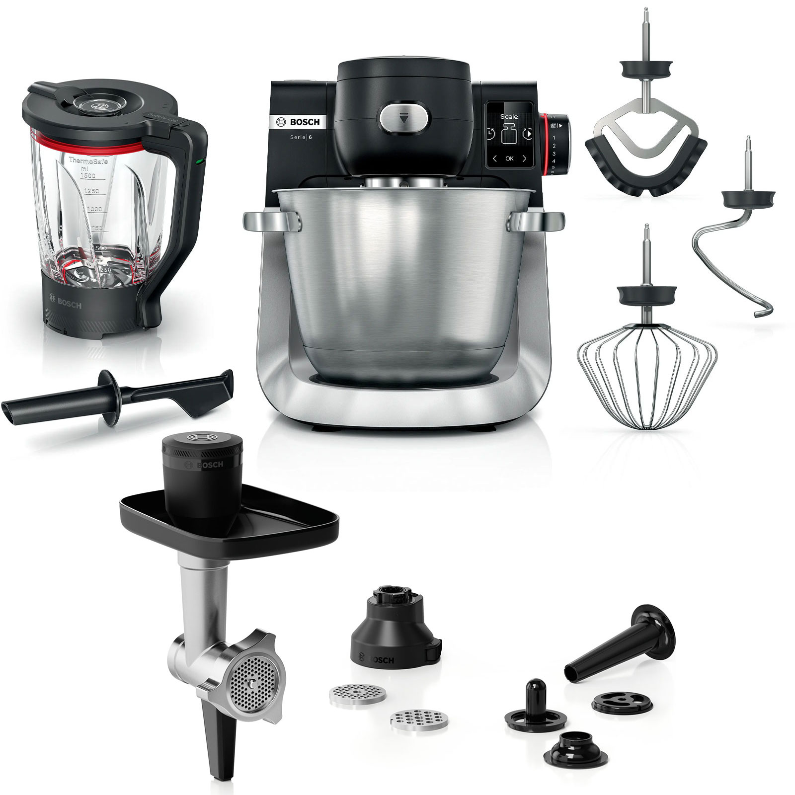 Bosch MUMS6ZS17 Küchenmaschine inklusive Bosch MUZS6HA Hunting Adventure Set Fleischwolfaufsatz Zubehör-Set