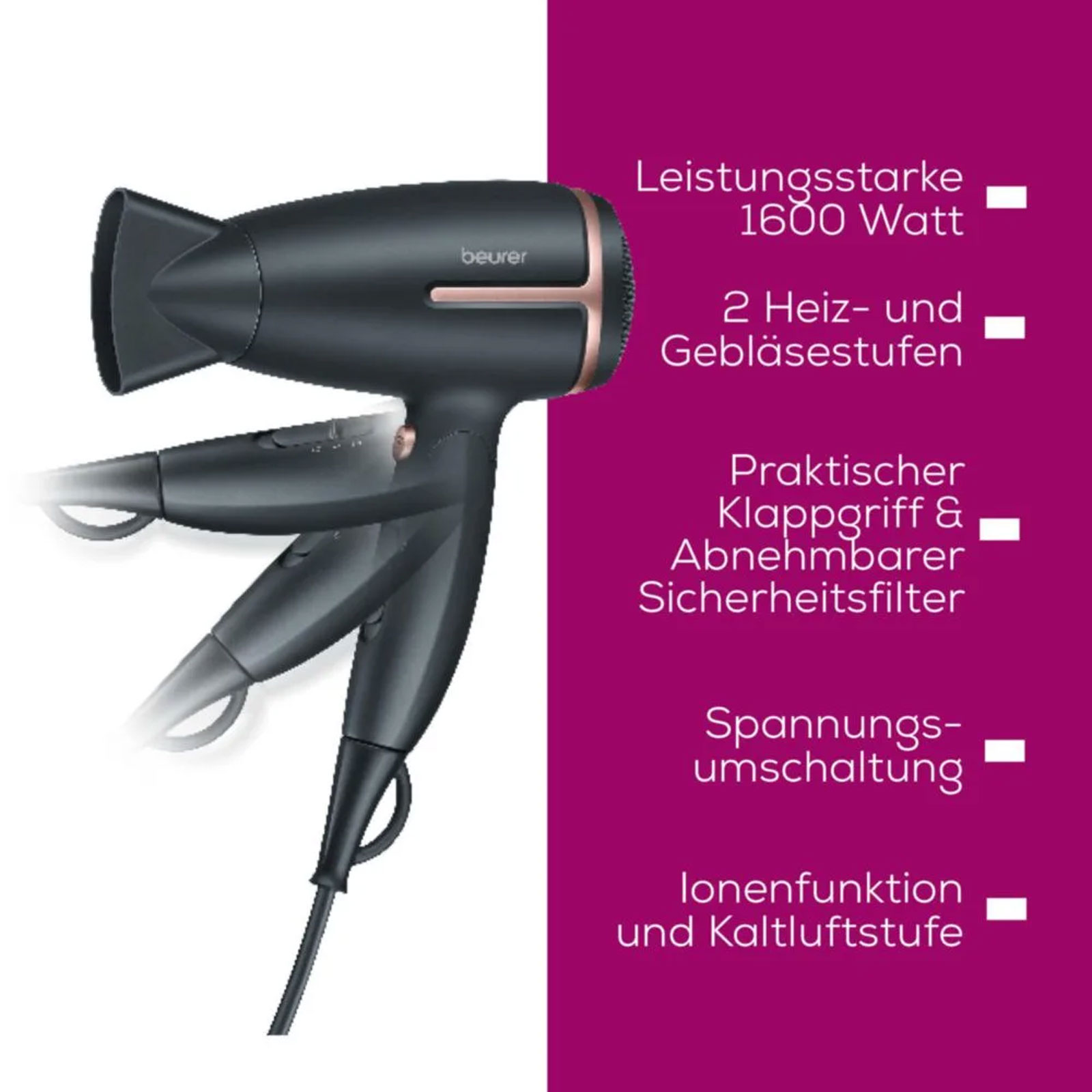 BEURER HC 25 Limited Edition Reisehaartrockner