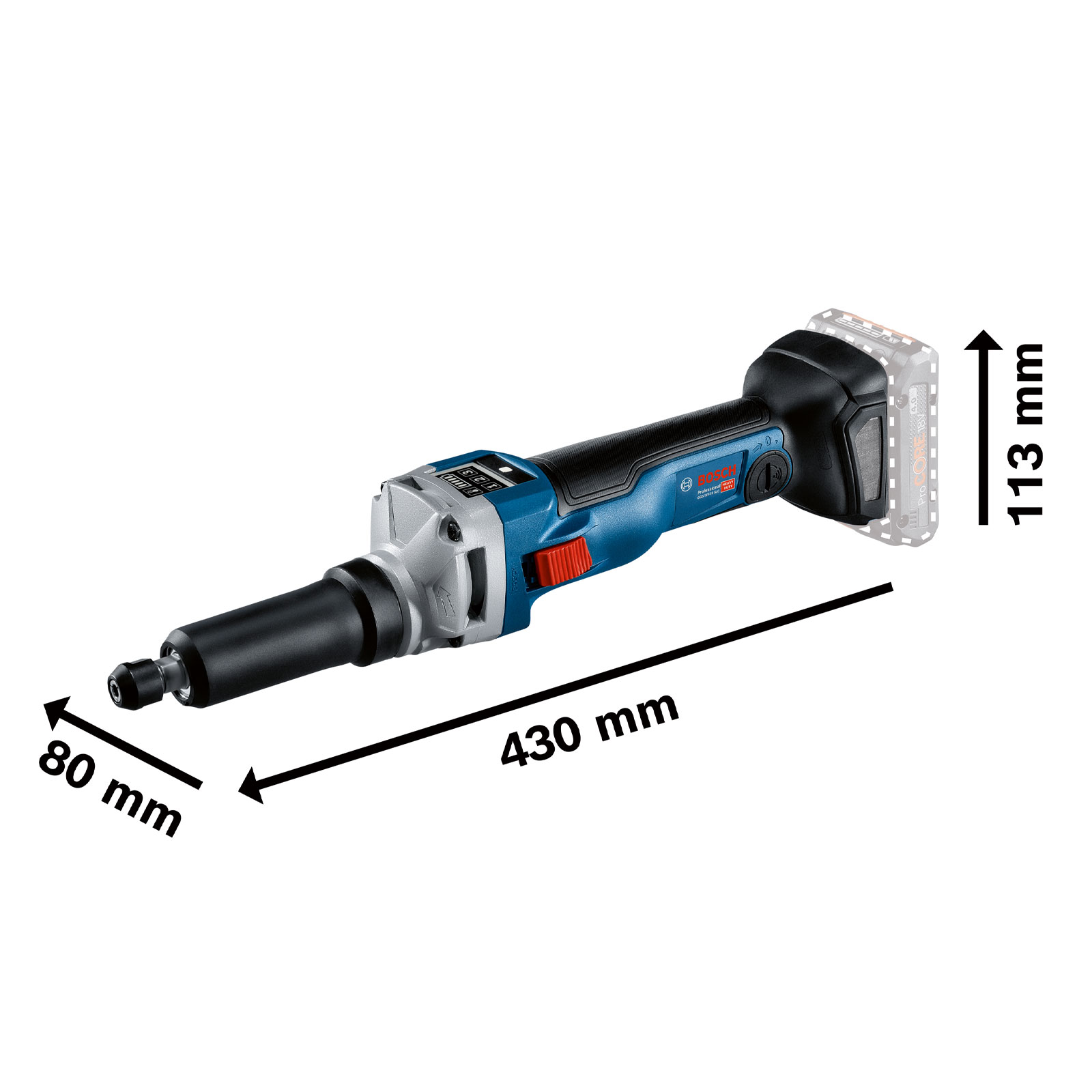 Bosch Professional 18V System Akku Geradschleifer GGS 18V-10 SLC ohne Akkus und Ladegerät