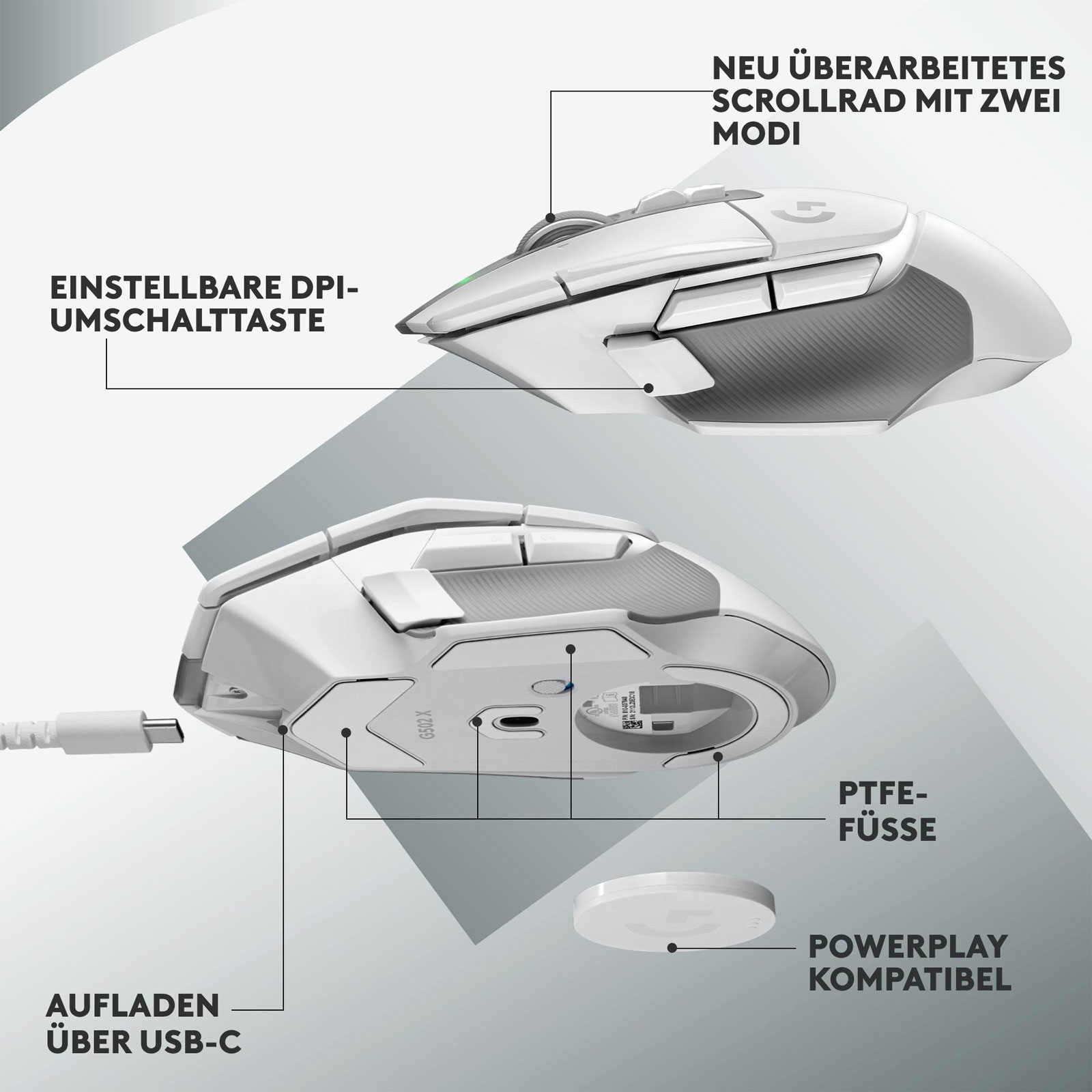 Logitech G502 X Lightspeed Wireless Maus USB-C