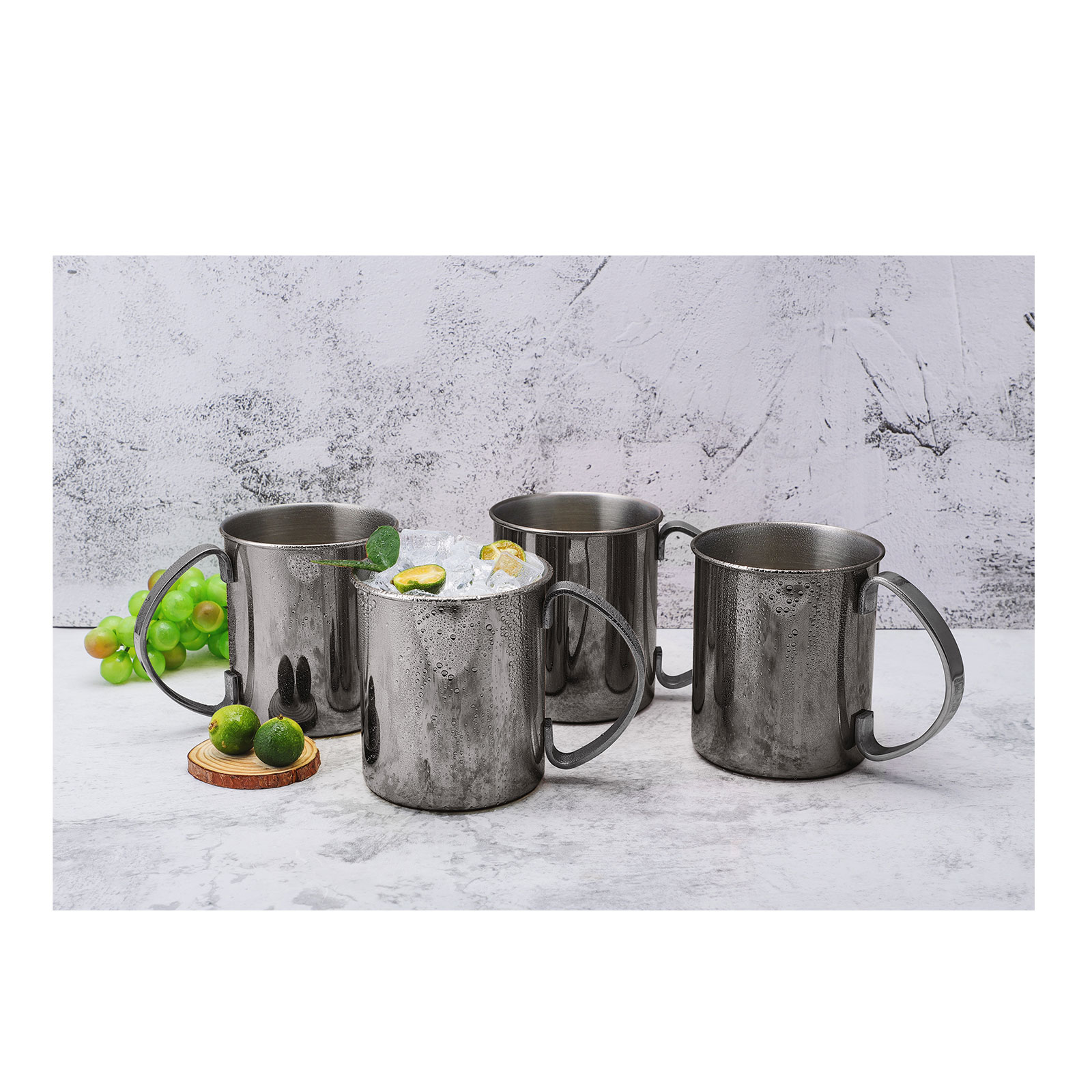 ECHTWERK Moscow Mule Becher Set 4tlg aus Edelstahl, 1000 ml,