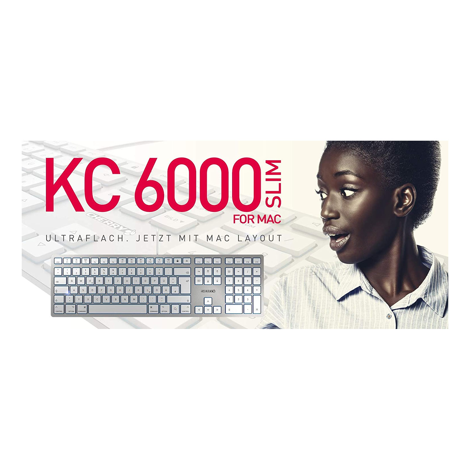 Cherry KC 6000 SLIM Tastatur silber