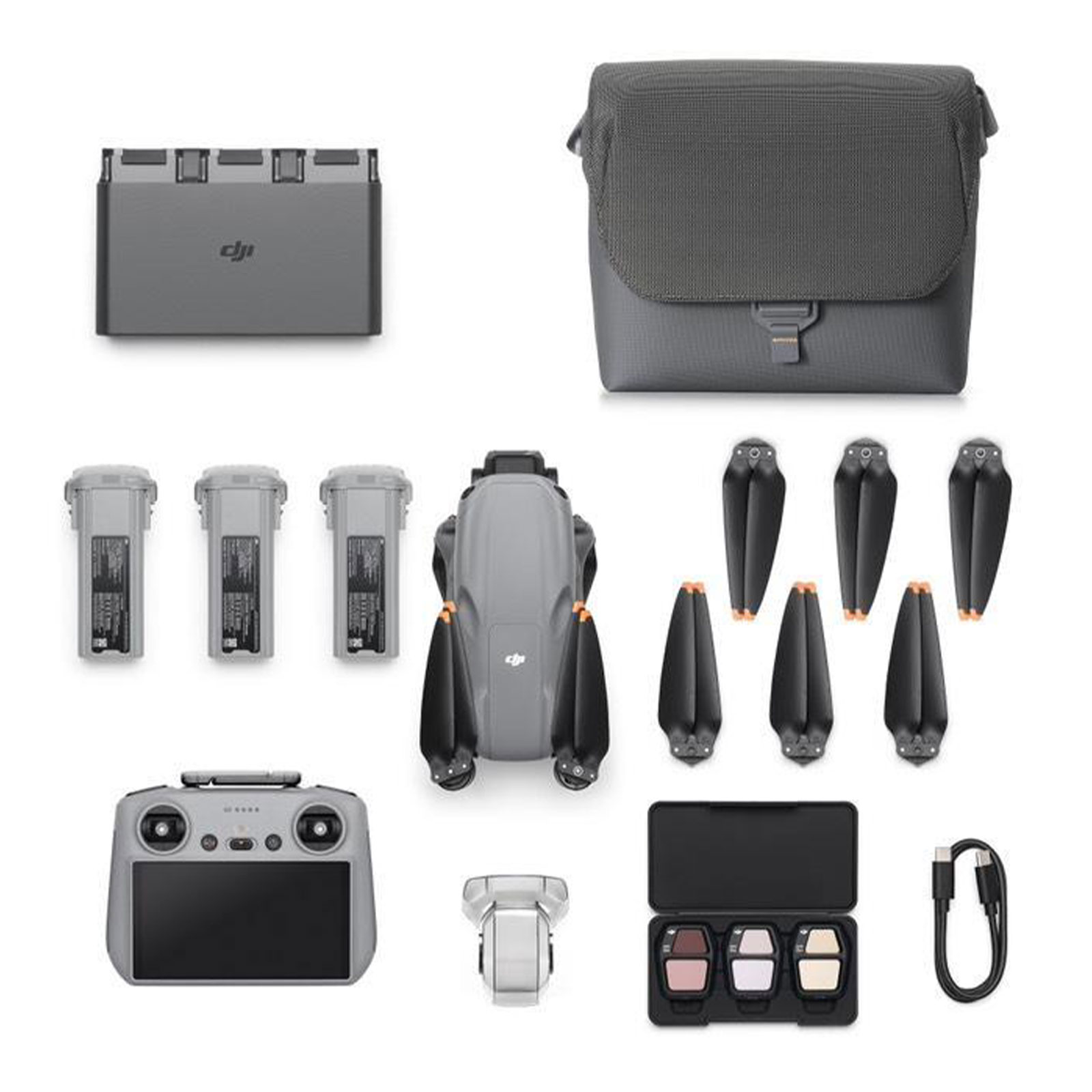 dji Air 3S Fly More Combo Drohne mit Kamera und RC 2 Fernsteuerung