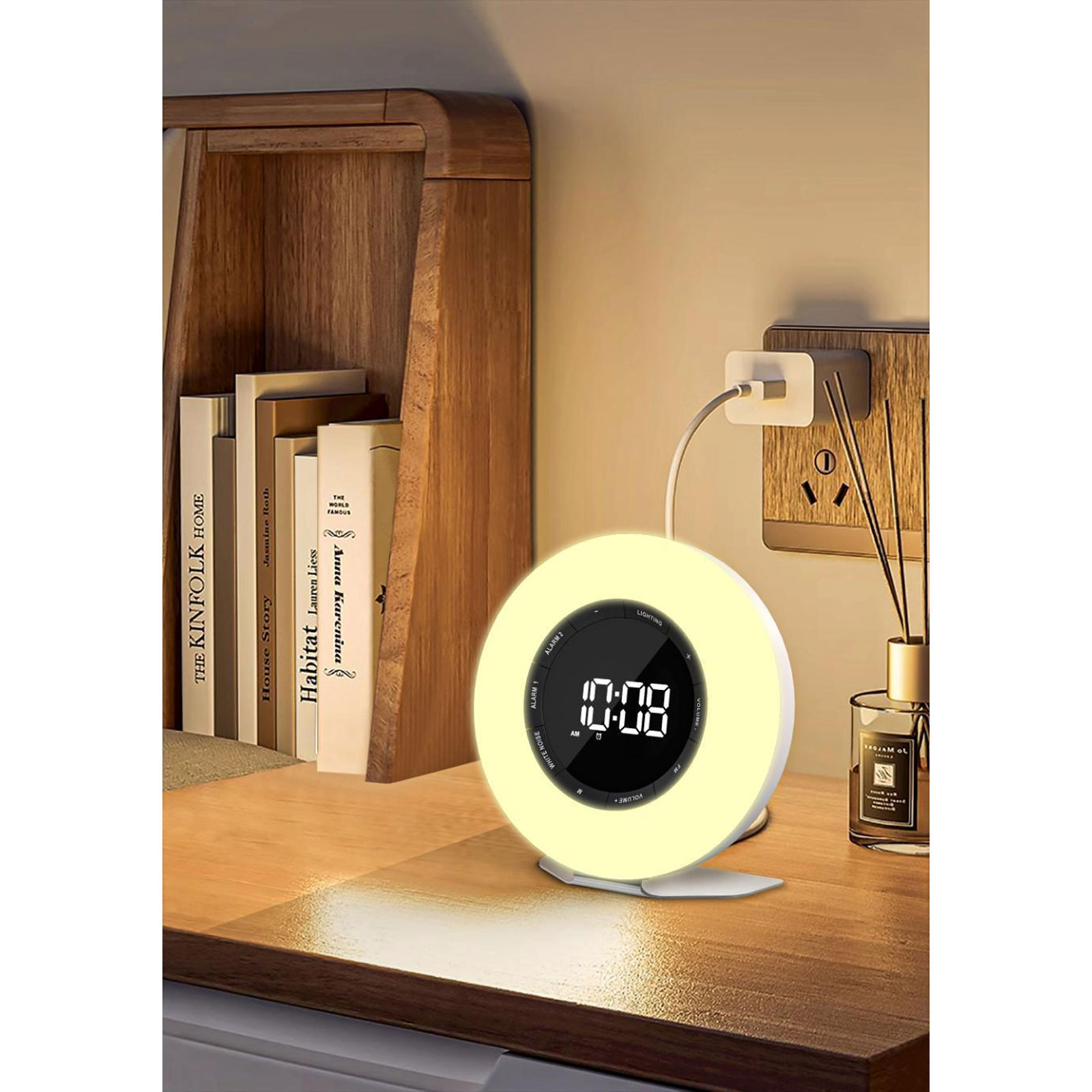 DENVER Radiowecker CRL-342 weiß (UKW, LED-Anzeige, USB-Typ C, Wecklicht, White Noice-Funktion)