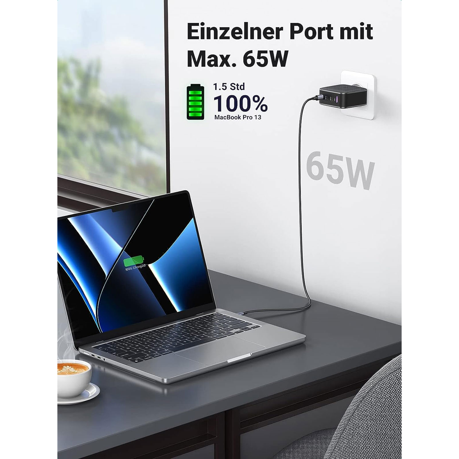 uGreen Ladegeräte UGR CHARGER USB-A+3xUSB-C 65W