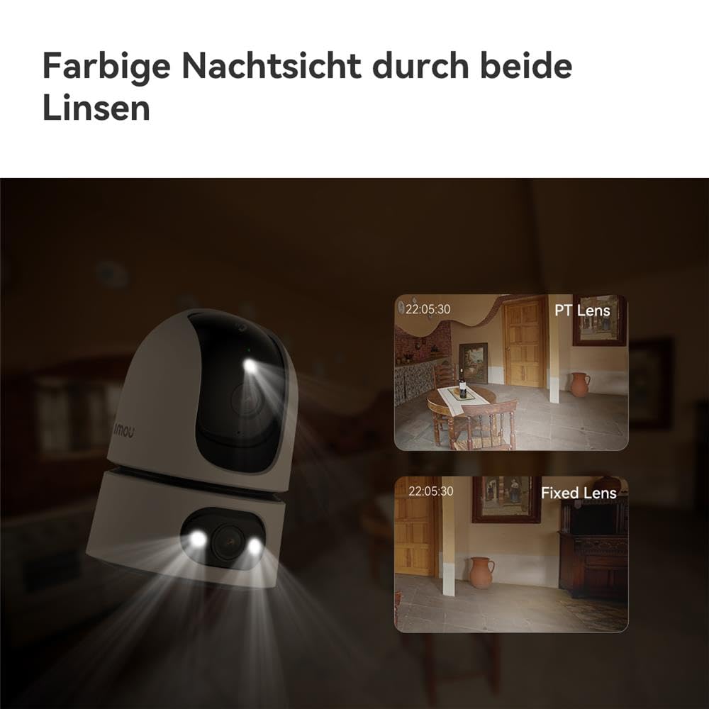 Imou Ranger Dual Pro 3MP+3MP WLAN Innenkamera mit 2 Objektiven, 360° PTZ