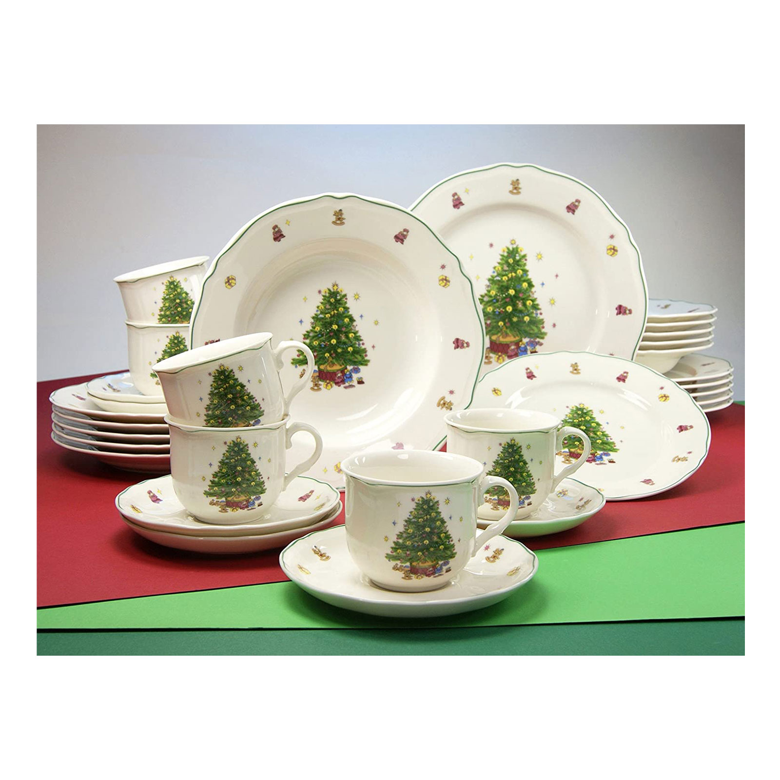 CreaTable, 16184, Serie TANNENBAUM Premium, Kombiservice 30-teilig