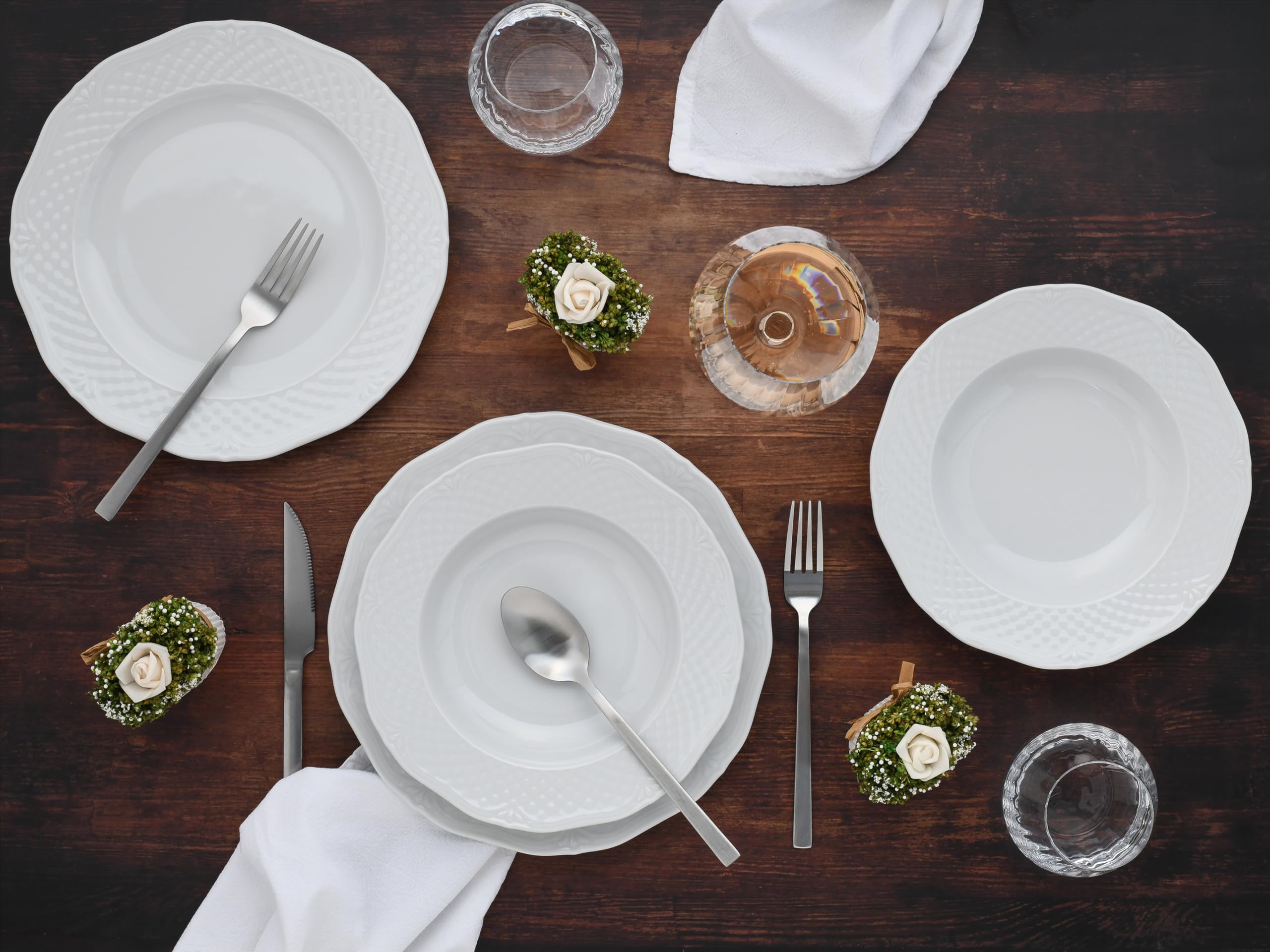 CreaTable, 24590, Serie Arianne, 12-teiliges Geschirrset für 6 Personen